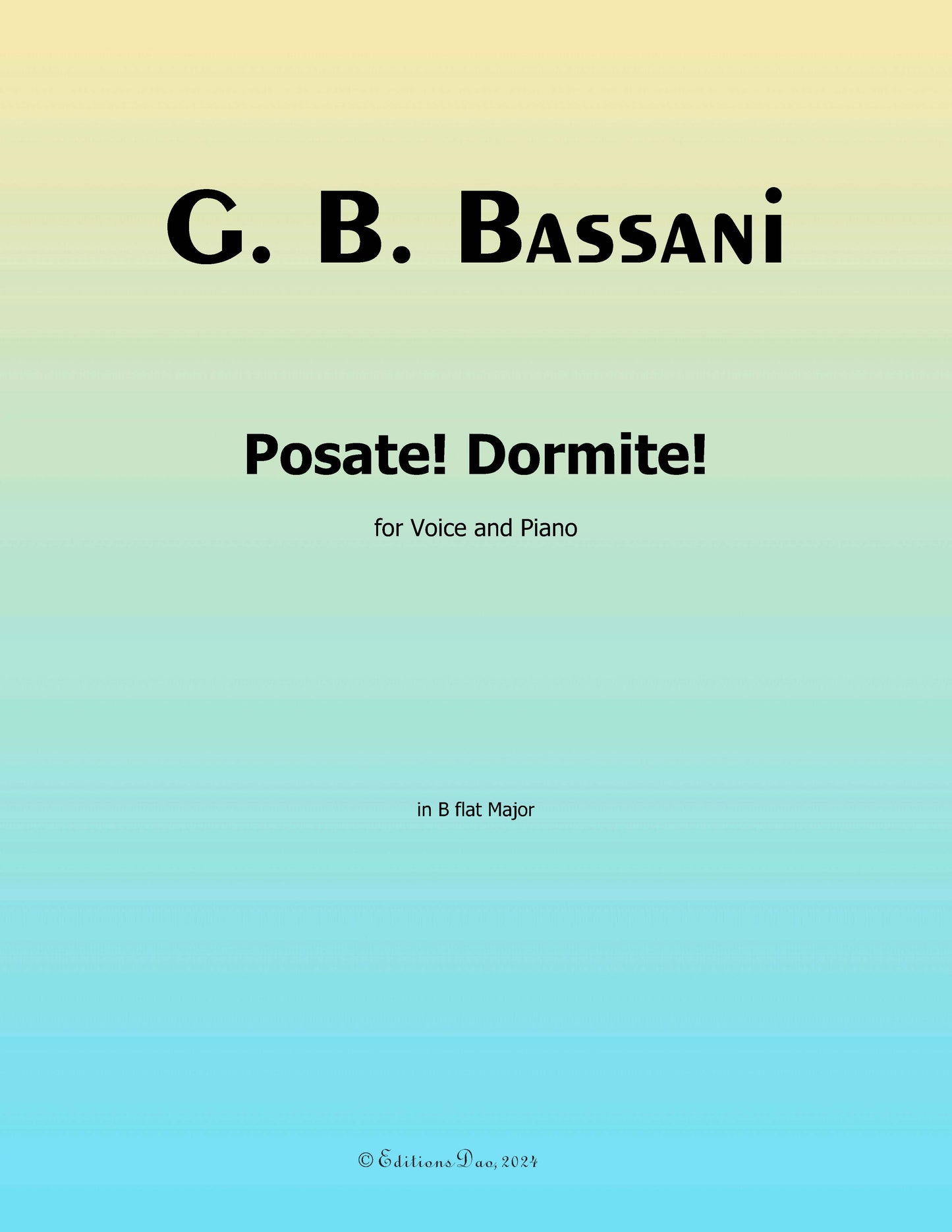 Posate!Dormite!, by G. B. Bassani