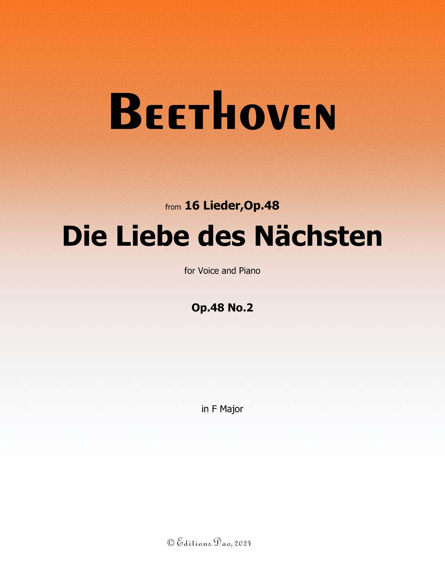 Die Liebe des Nachsten, by Beethoven