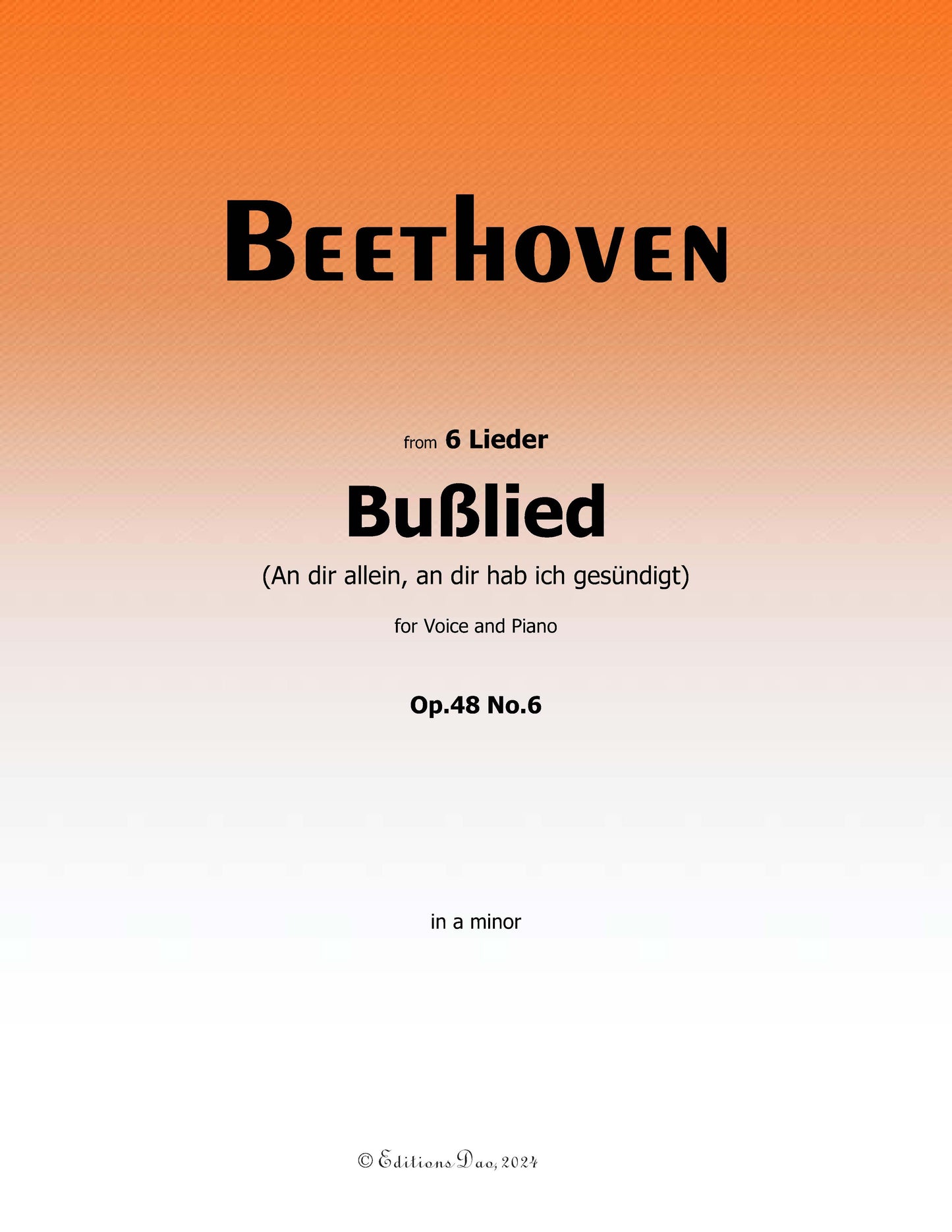 Bußlied, by Beethoven