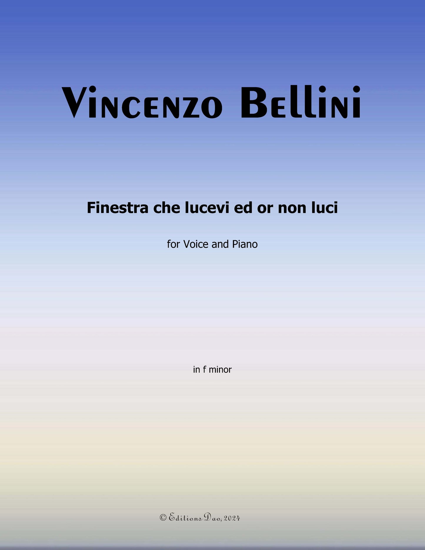 Finestra che lucevi ed or non luci, by V. Bellini