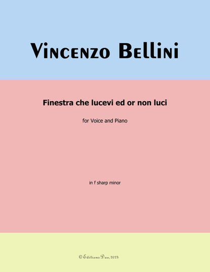 Finestra che lucevi ed or non luci, by V. Bellini