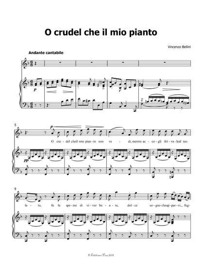 O crudel che il mio pianto, by V. Bellini