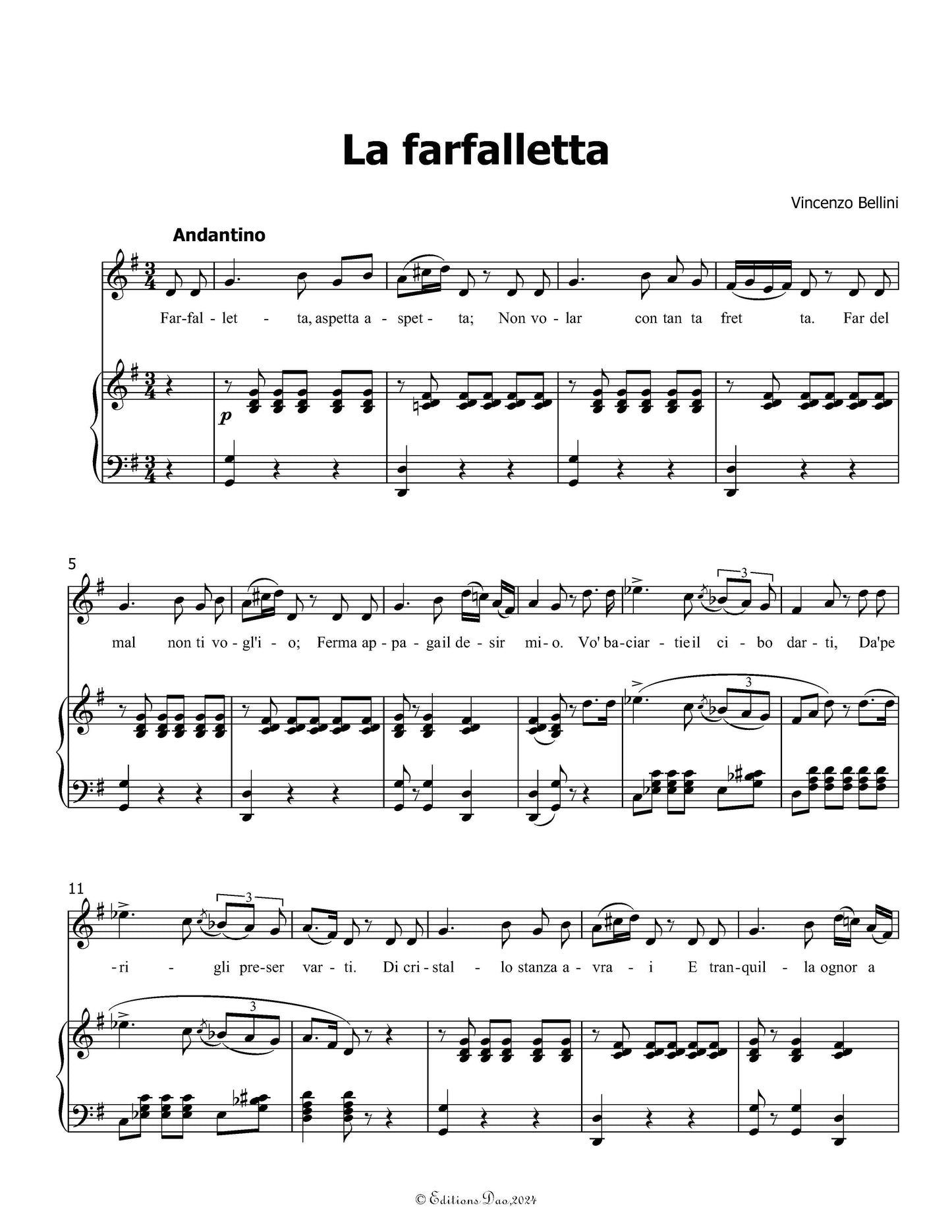 La farfalletta, by V. Bellini