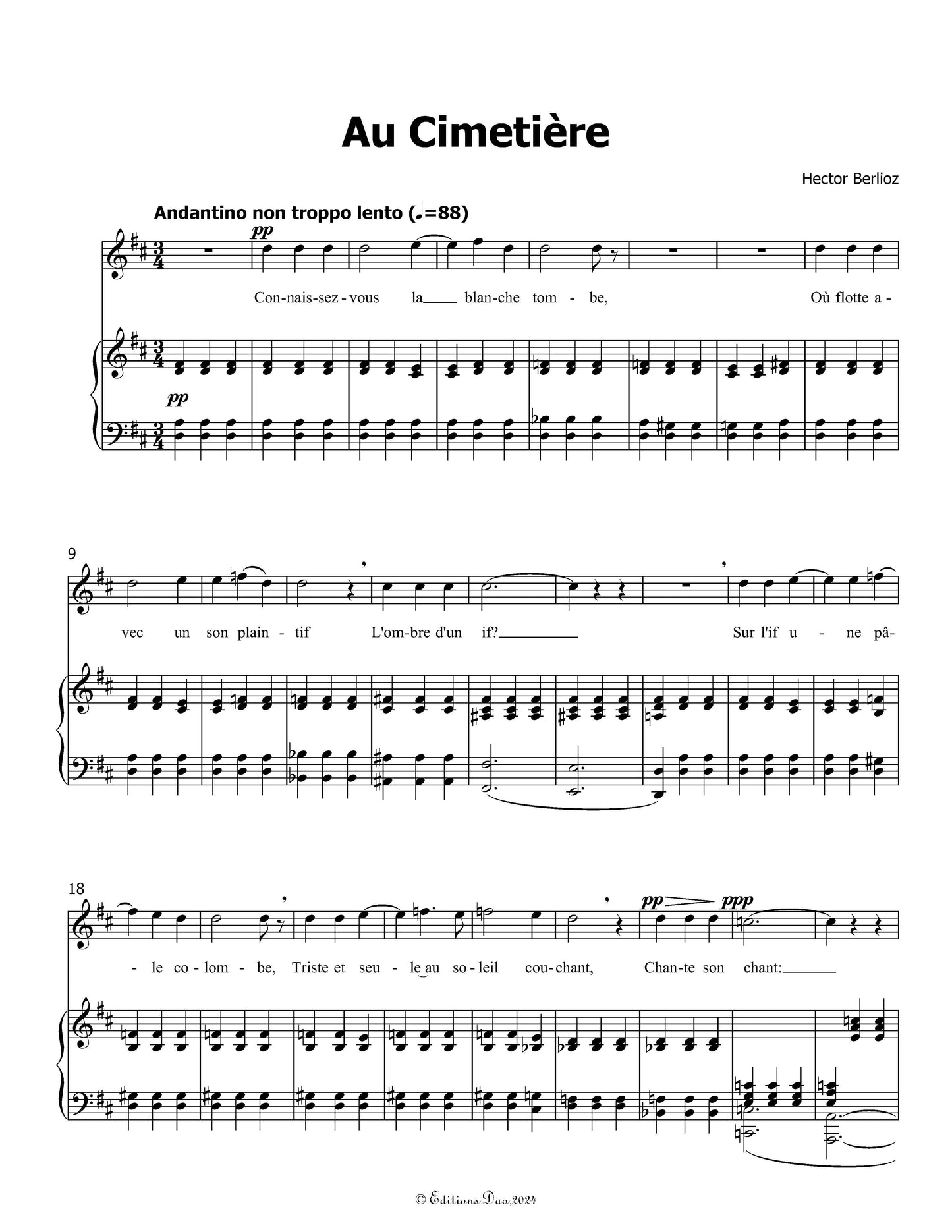 Au Cimetiere, by Berlioz