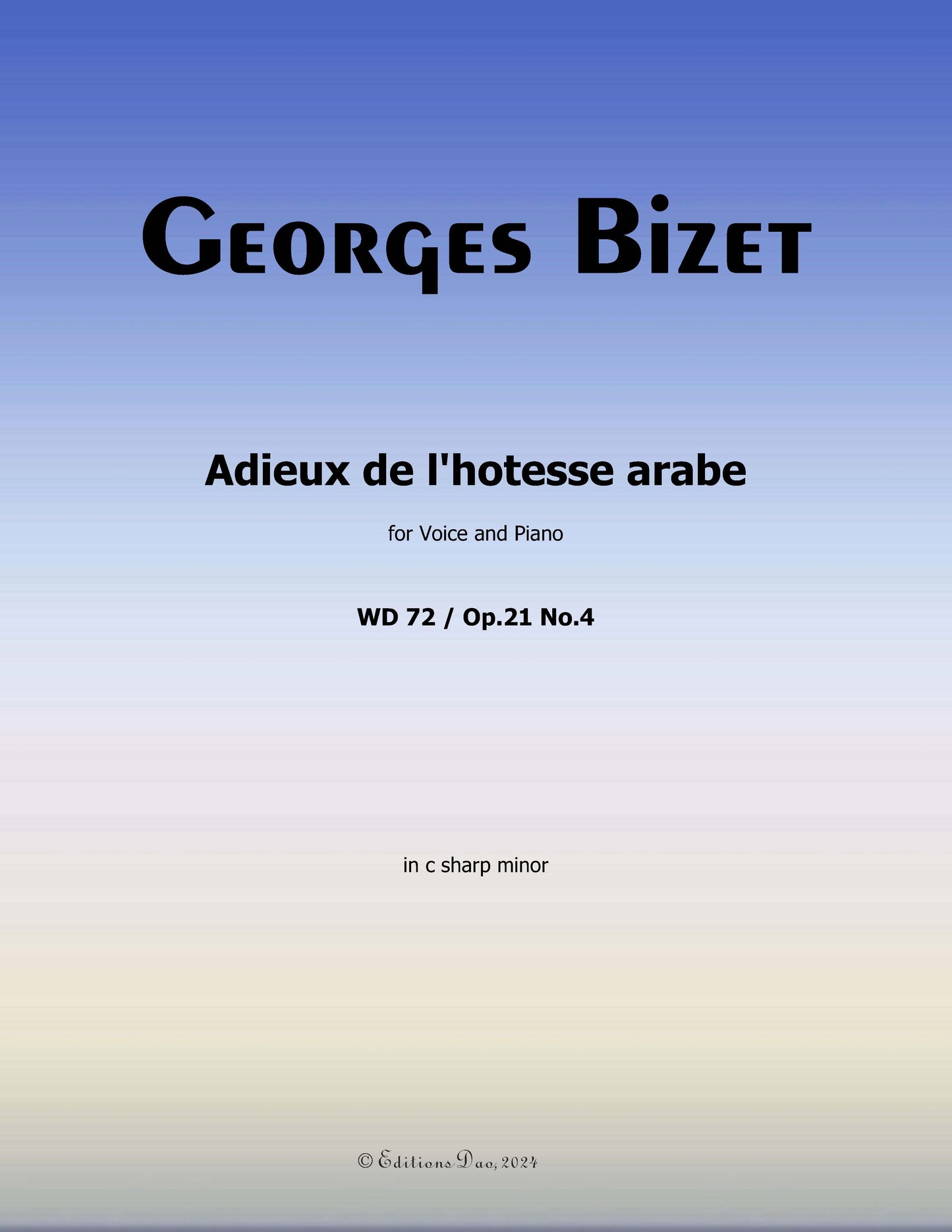 Adieux de l'Hôtesse Arabe by Bizet 