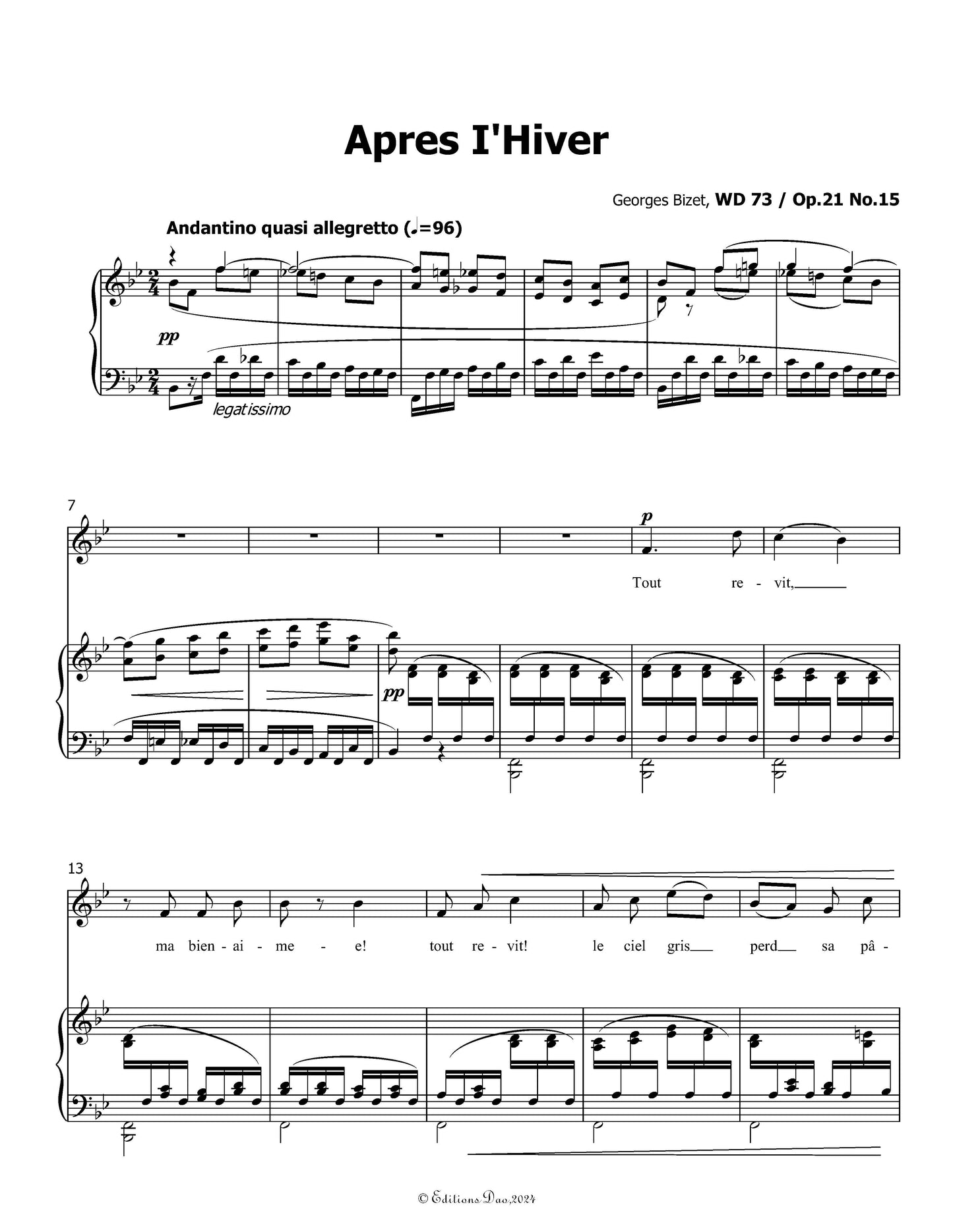 Après l'Hiver by Bizet 