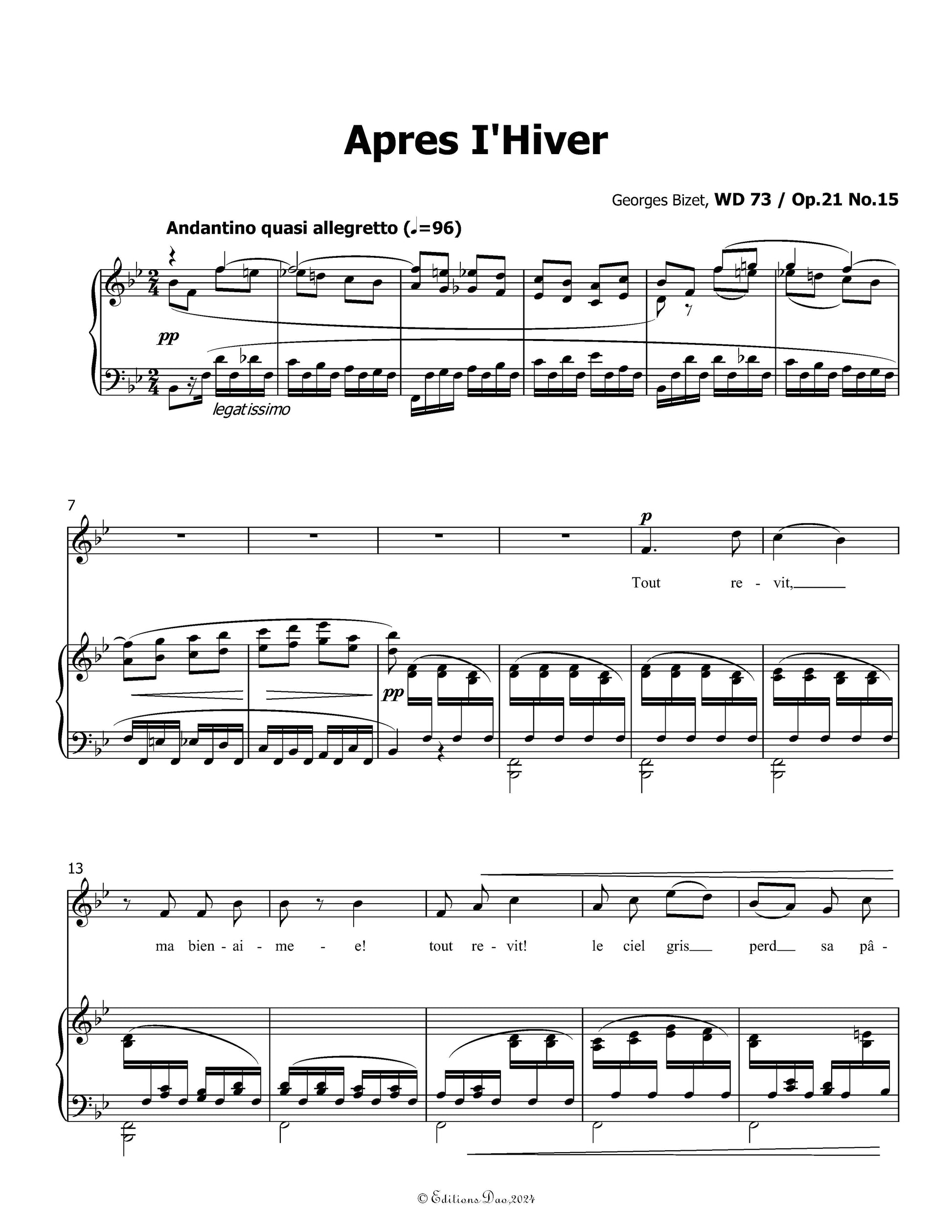 Après l'Hiver by Bizet 