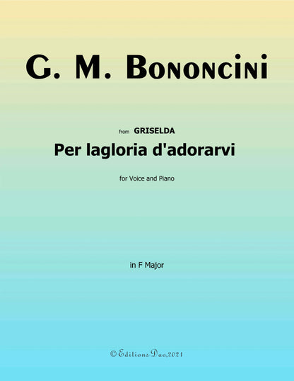 Per la gloria d'adorarvi, by G. M. Bononcini