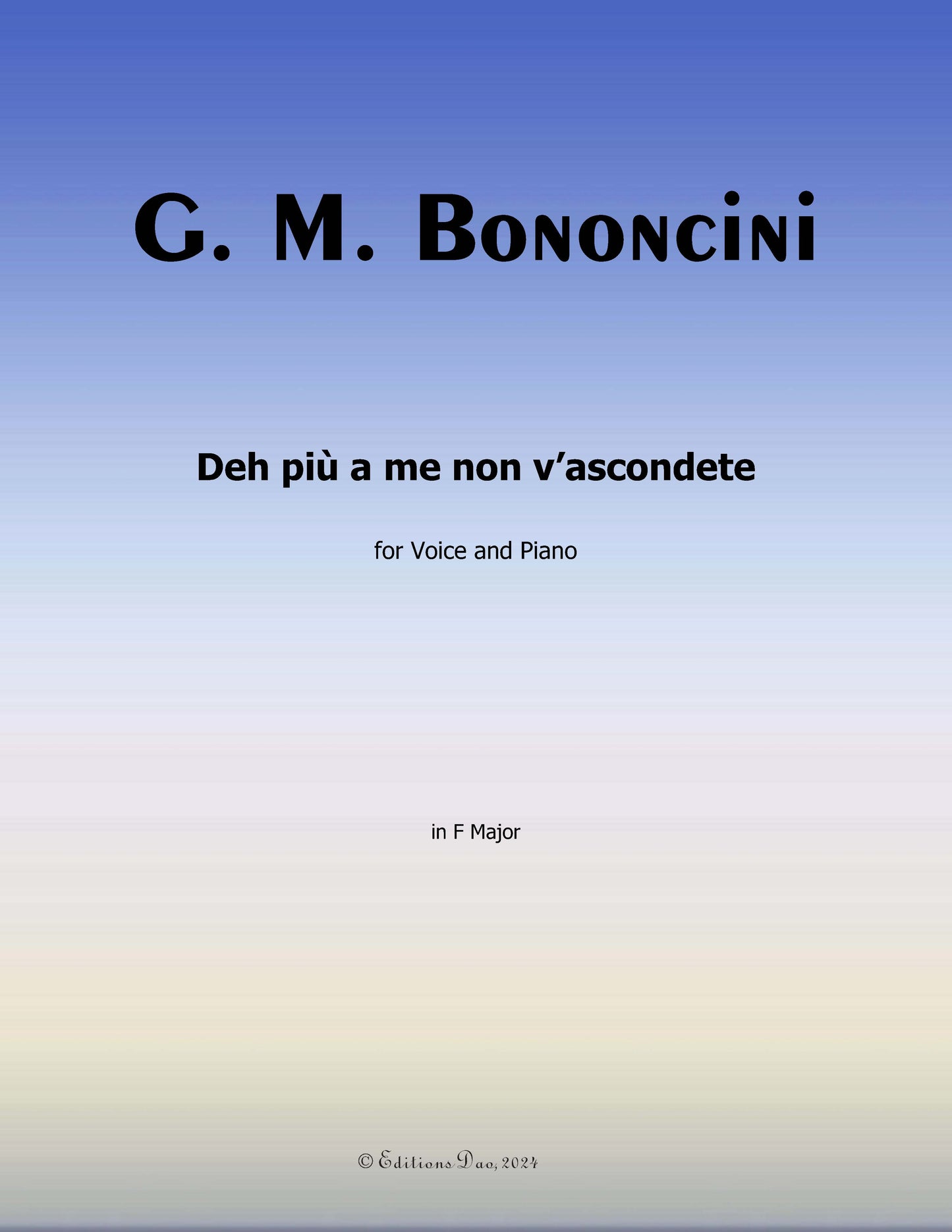 Deh più a me non v'ascondete, by G. M. Bononcini