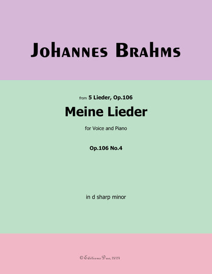 Meine Lieder,by Brahms