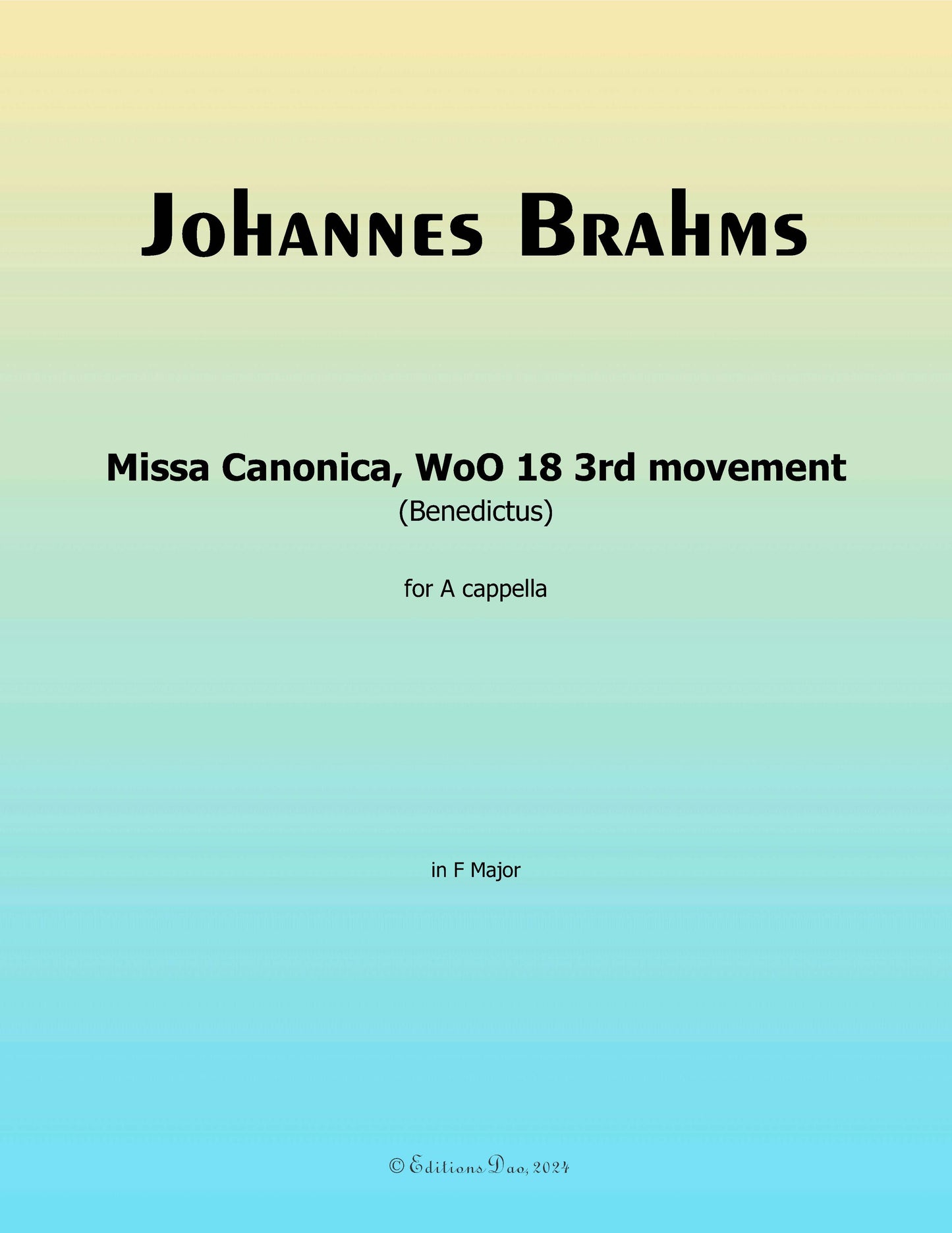 Missa Canonica,by Brahms