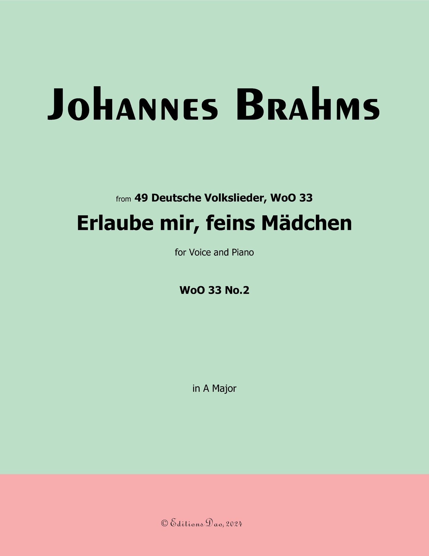 Erlaube mir, feins Madchen, by Brahms