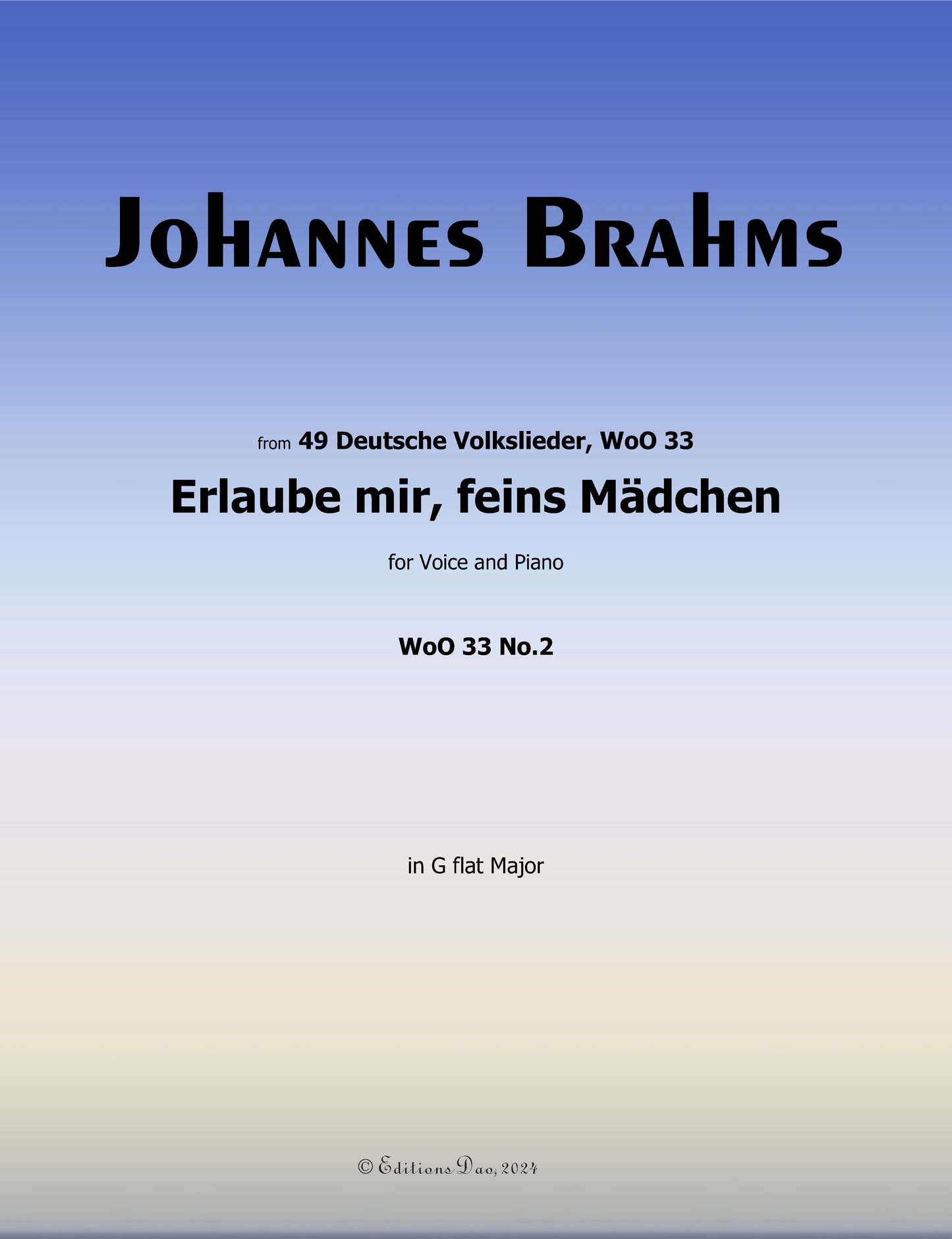 Erlaube mir, feins Madchen, by Brahms