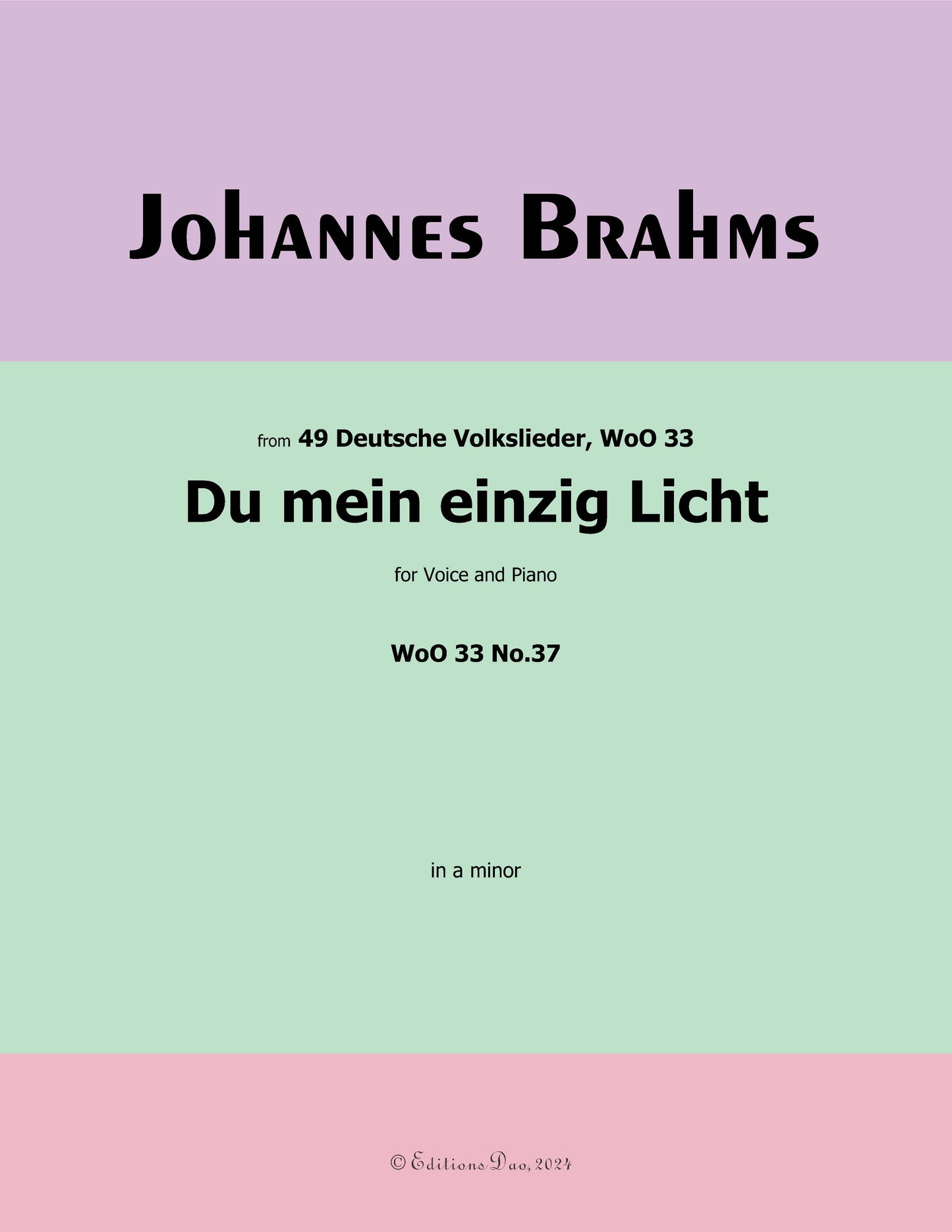 Du mein einzig Licht,by Brahms