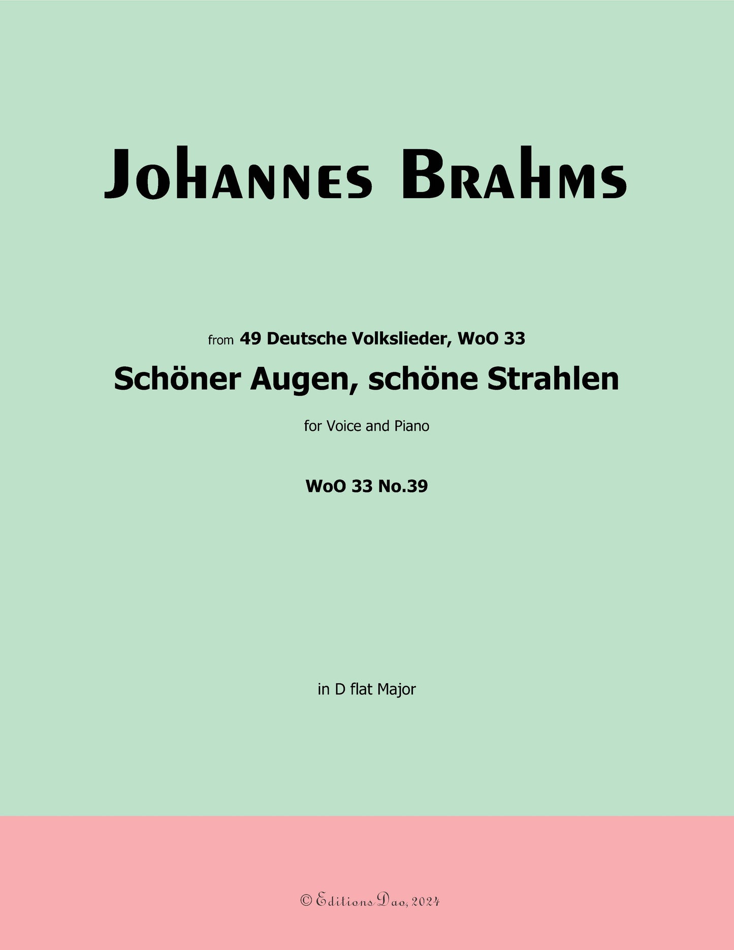 Schoner Augen,schone Strahlen,by Brahms