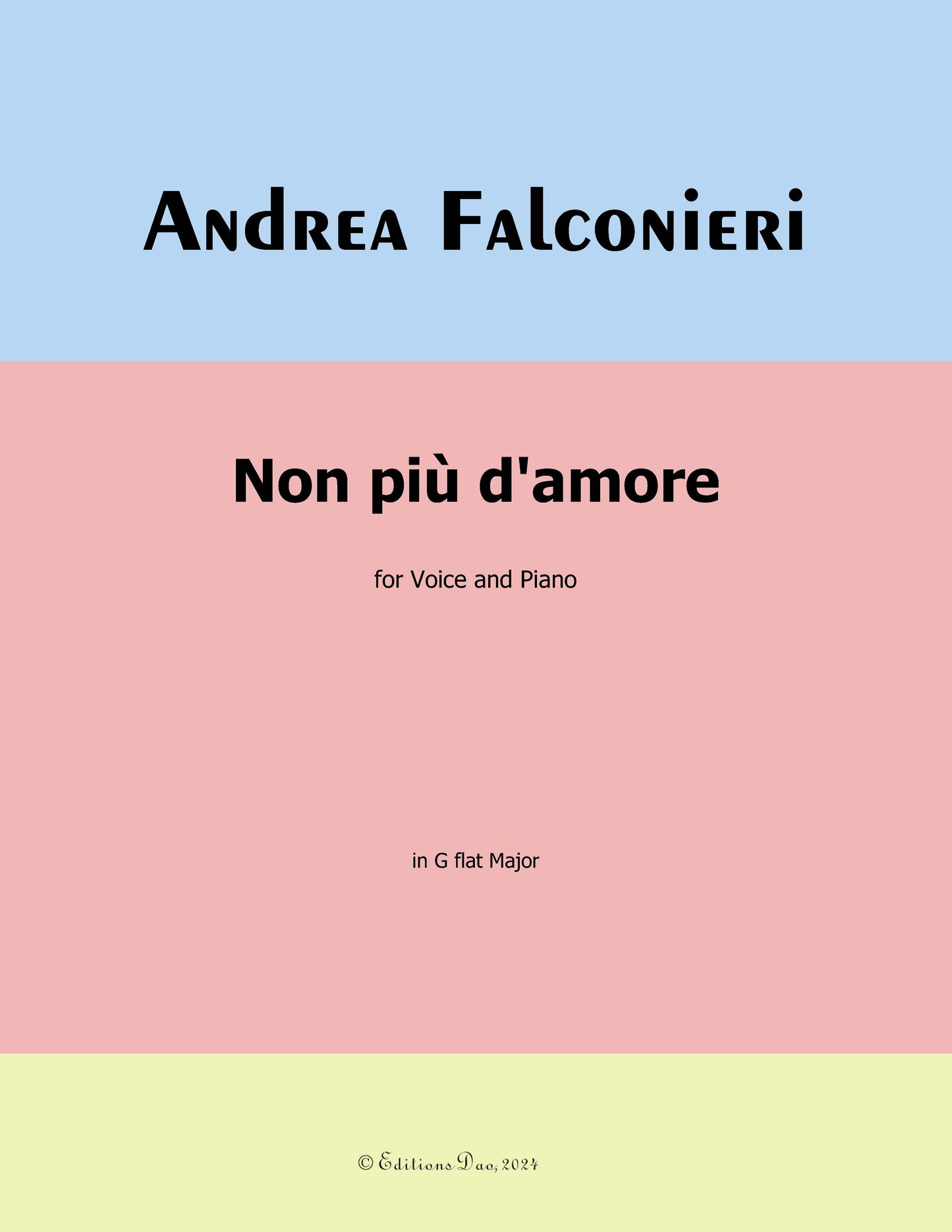 Non piu d'amore, by Falconieri