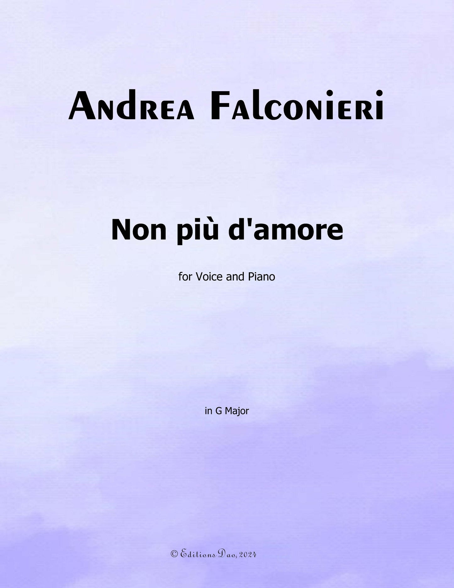 Non piu d'amore, by Falconieri