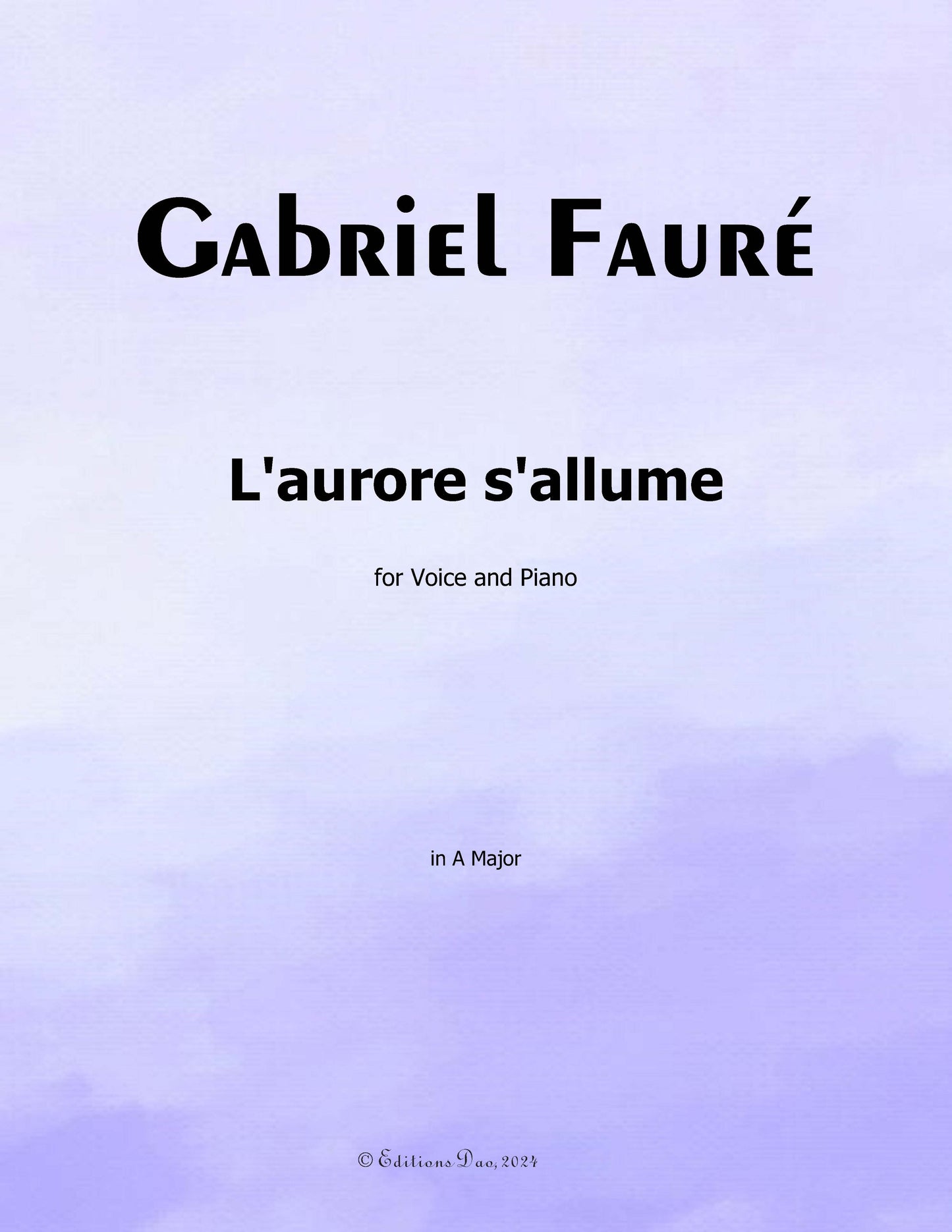 L'aurore s'allume, by G. Fauré