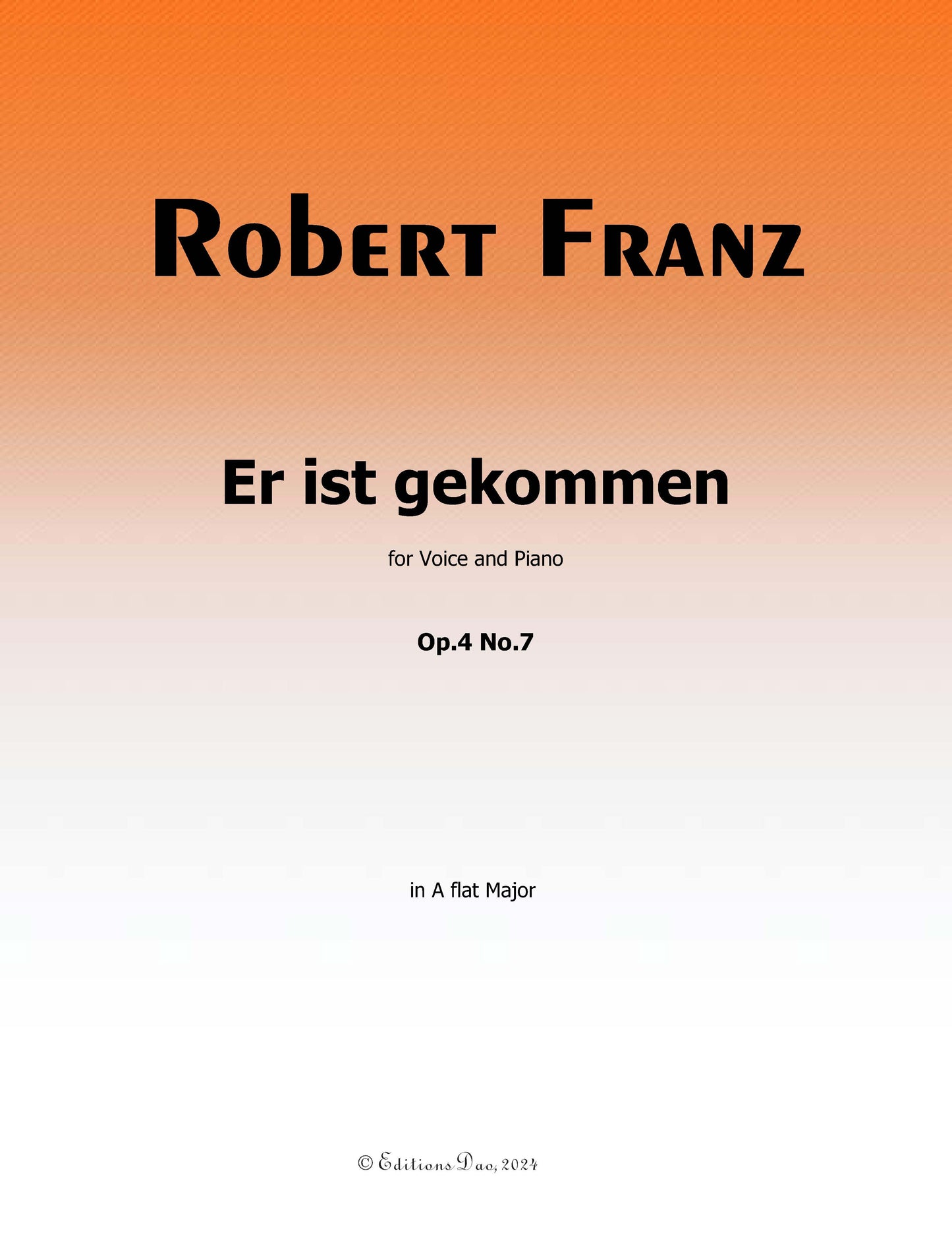 Er ist gekommen, by R. Franz