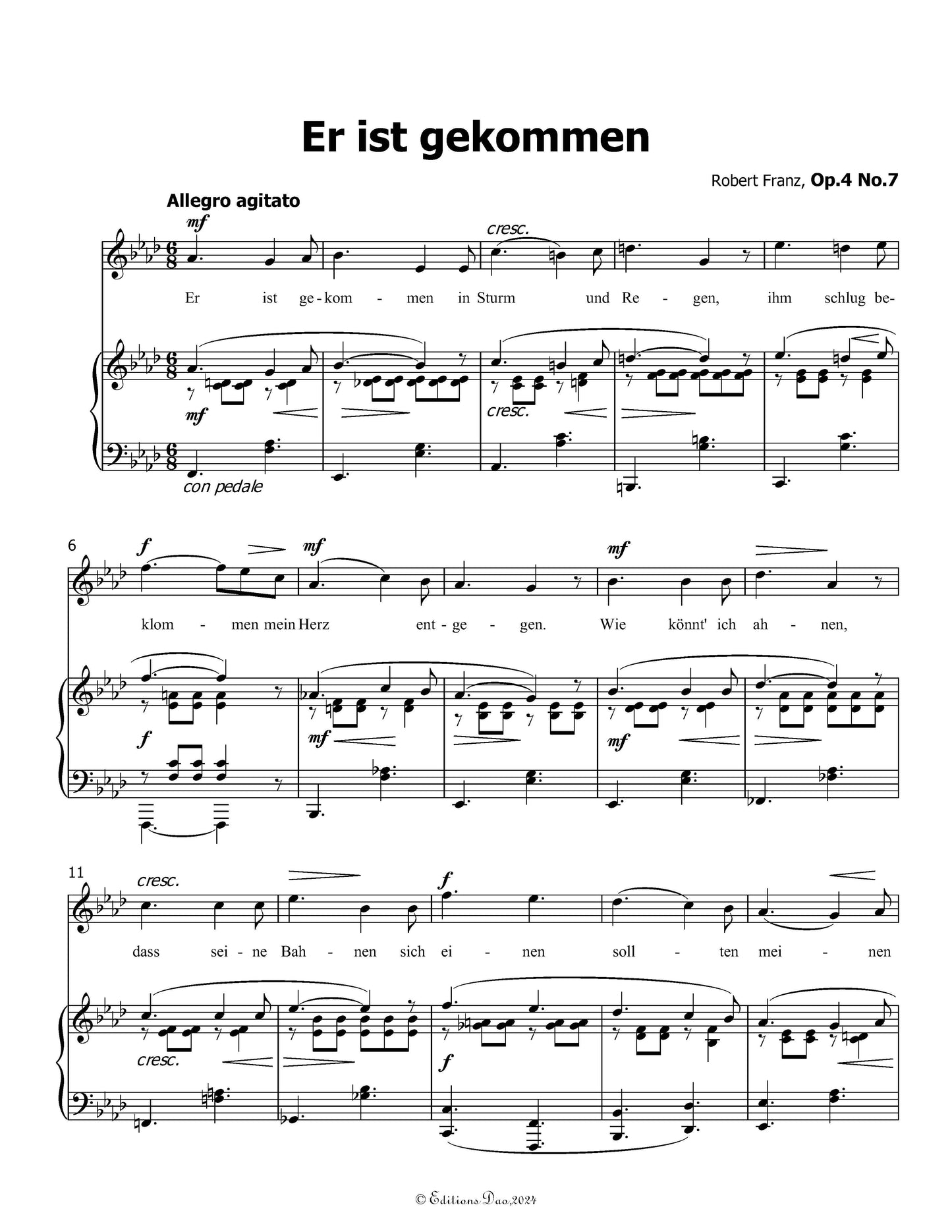 Er ist gekommen, by R. Franz