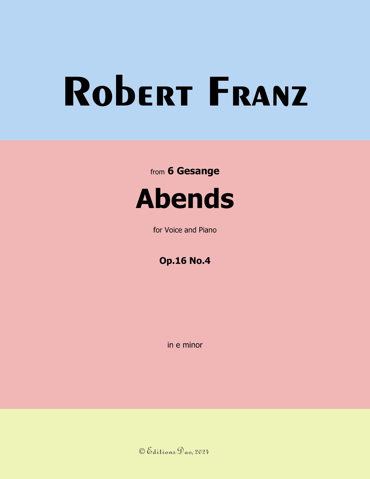 Abends, Op. 16 No. 4 by Robert Franz