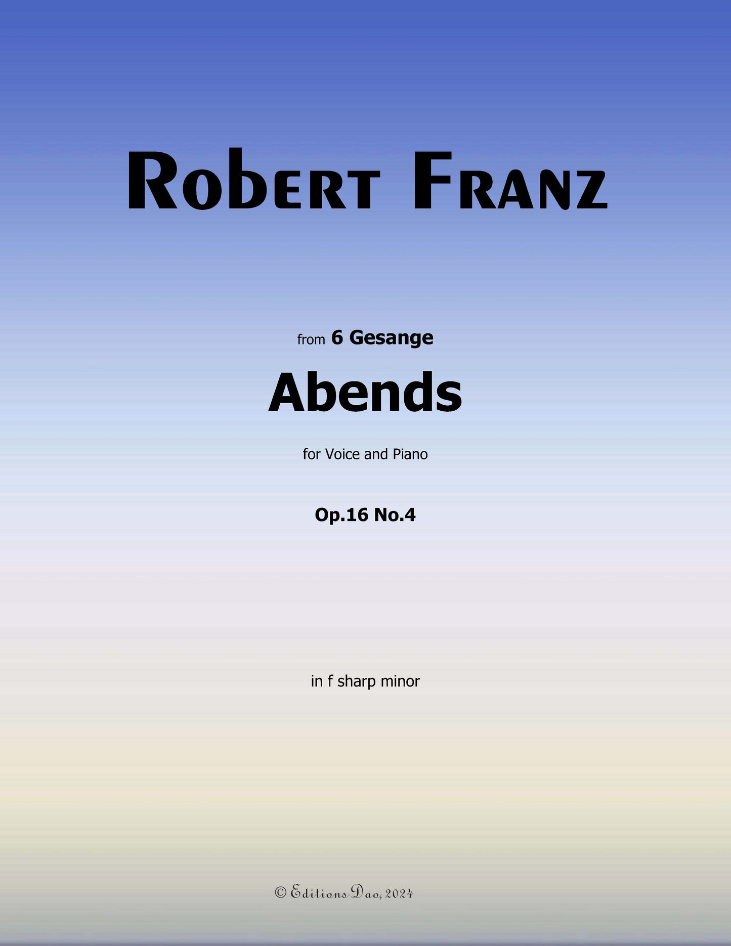 Abends, Op. 16 No. 4 by Robert Franz