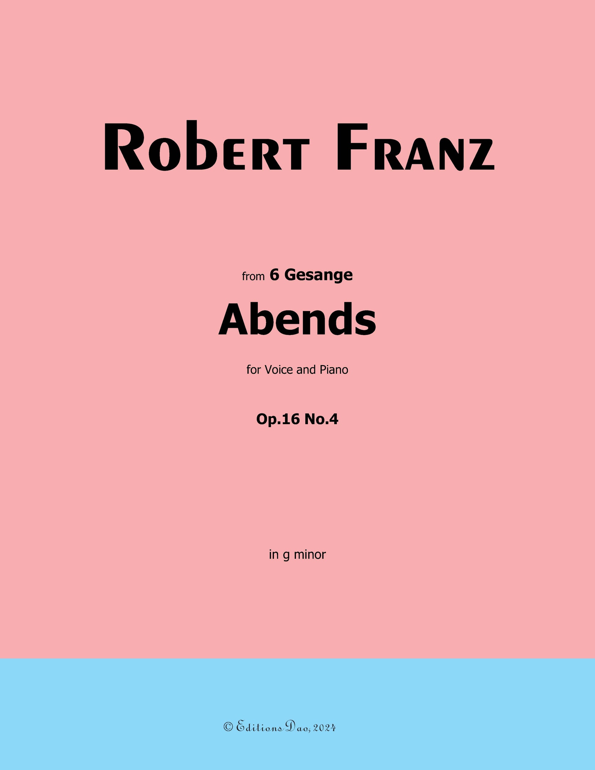 Abends, Op. 16 No. 4 by Robert Franz