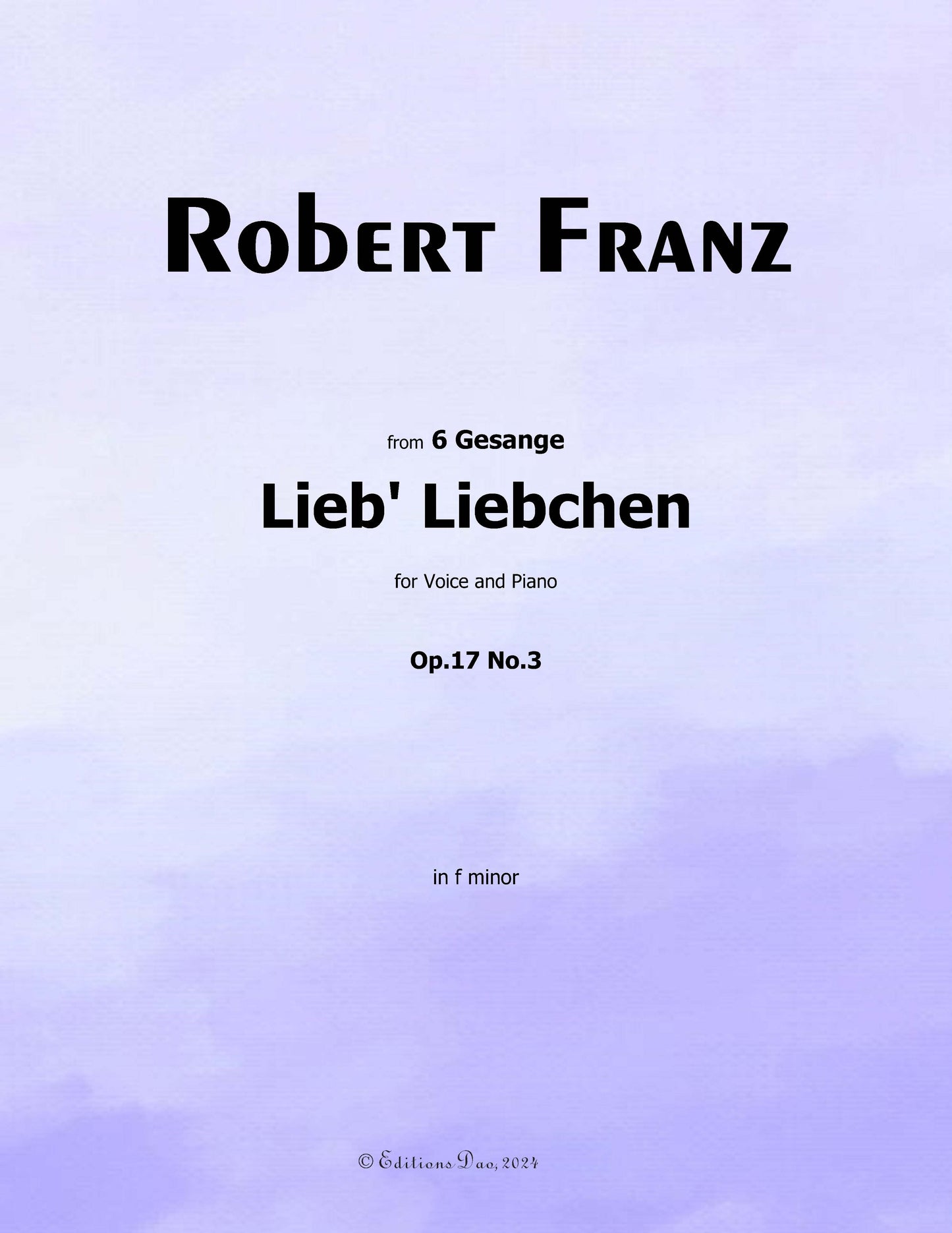 Lieb' Liebchen, by R. Franz