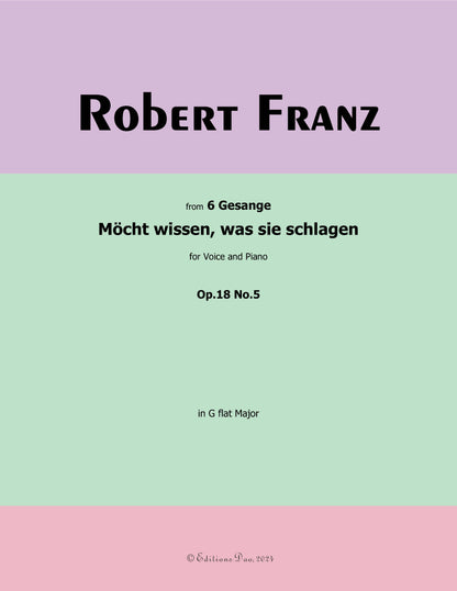 Mocht wissen,was sie schlagen, by R. Franz