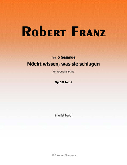 Mocht wissen,was sie schlagen, by R. Franz