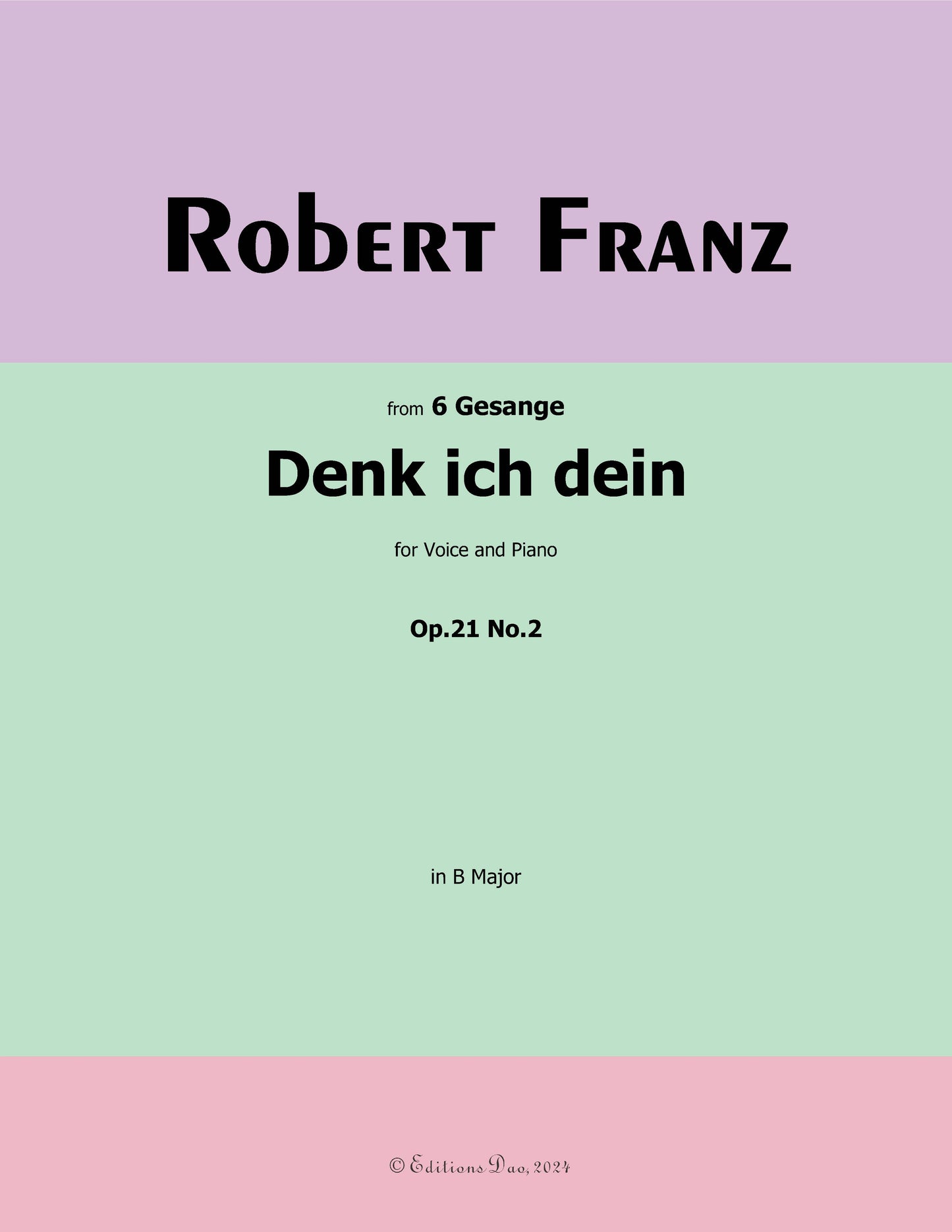 Denk ich dein, by R. Franz