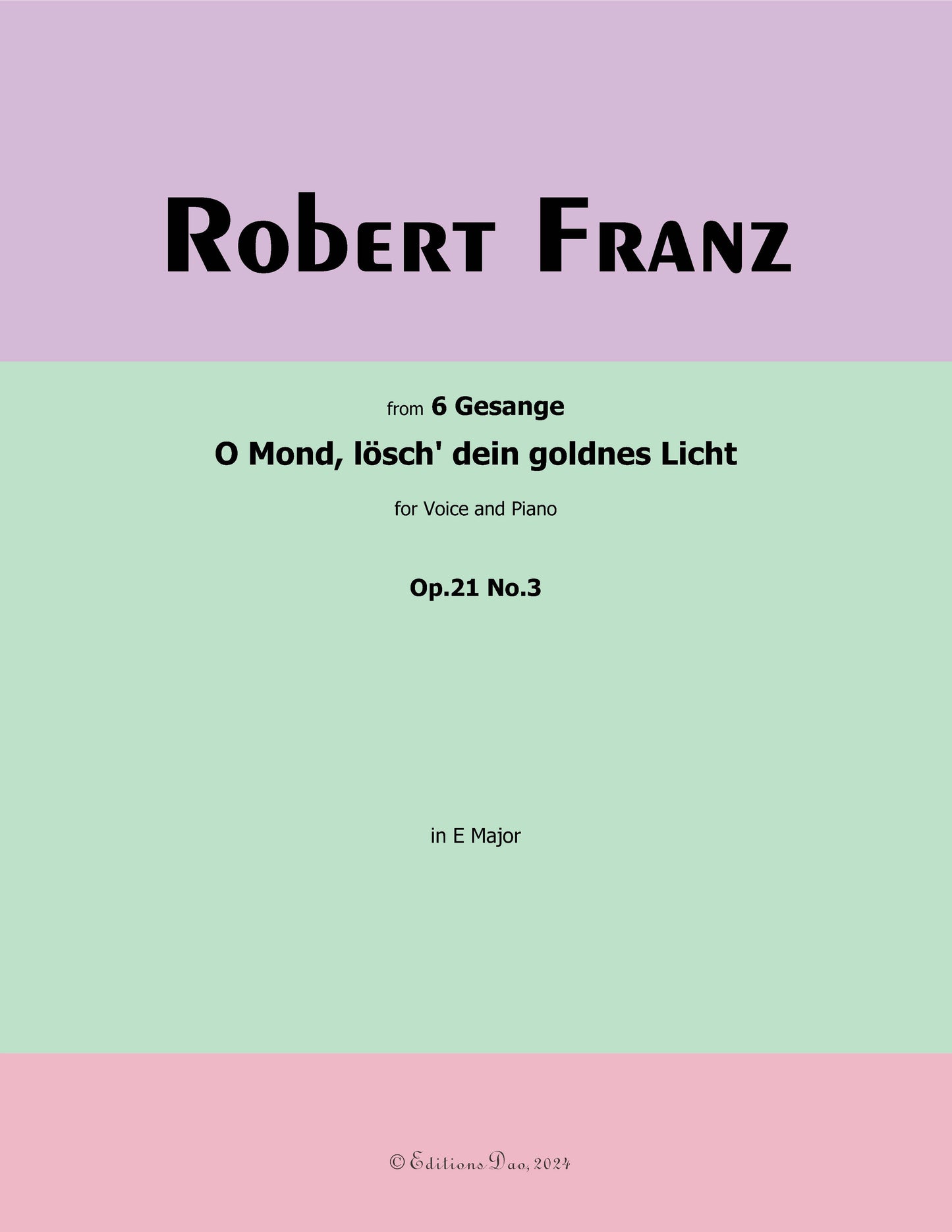 O Mond,losch dein goldnes Licht, by R. Franz