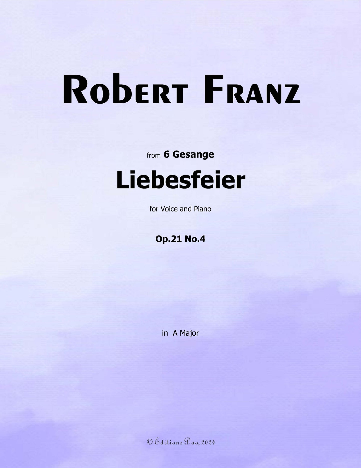 Liebesfeier, by R. Franz