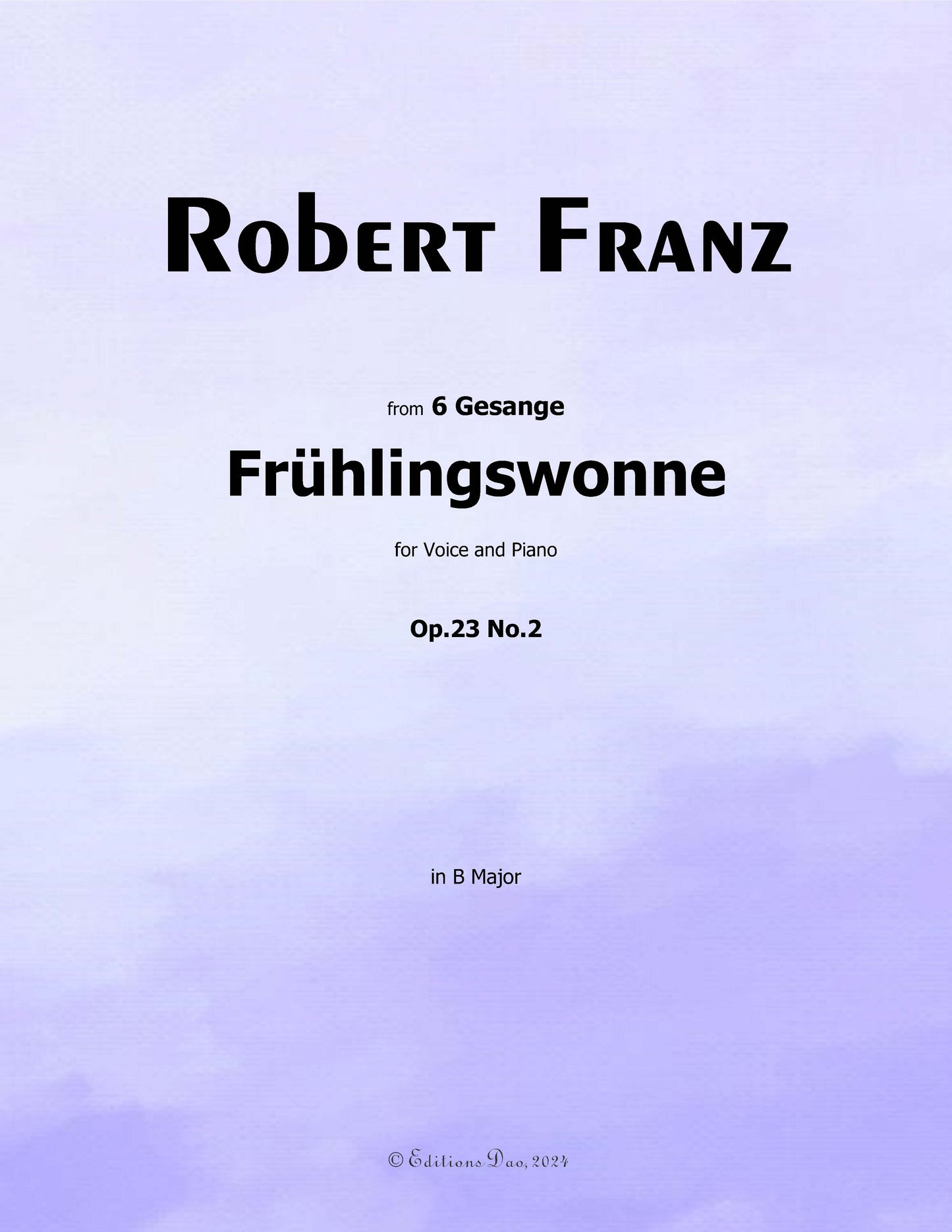 Fruhlingswonne, by R. Franz