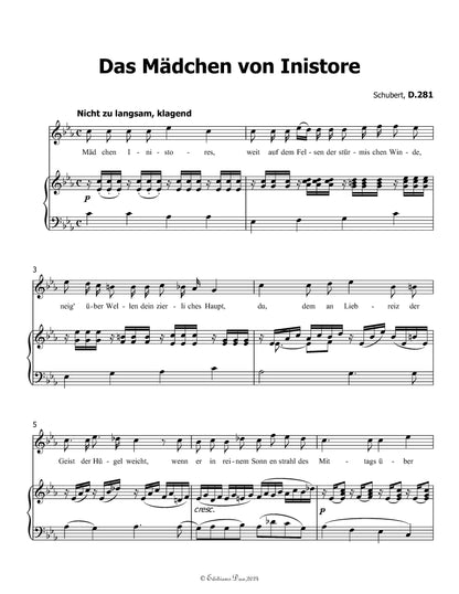 Das Madchen von Inistore, by Schubert