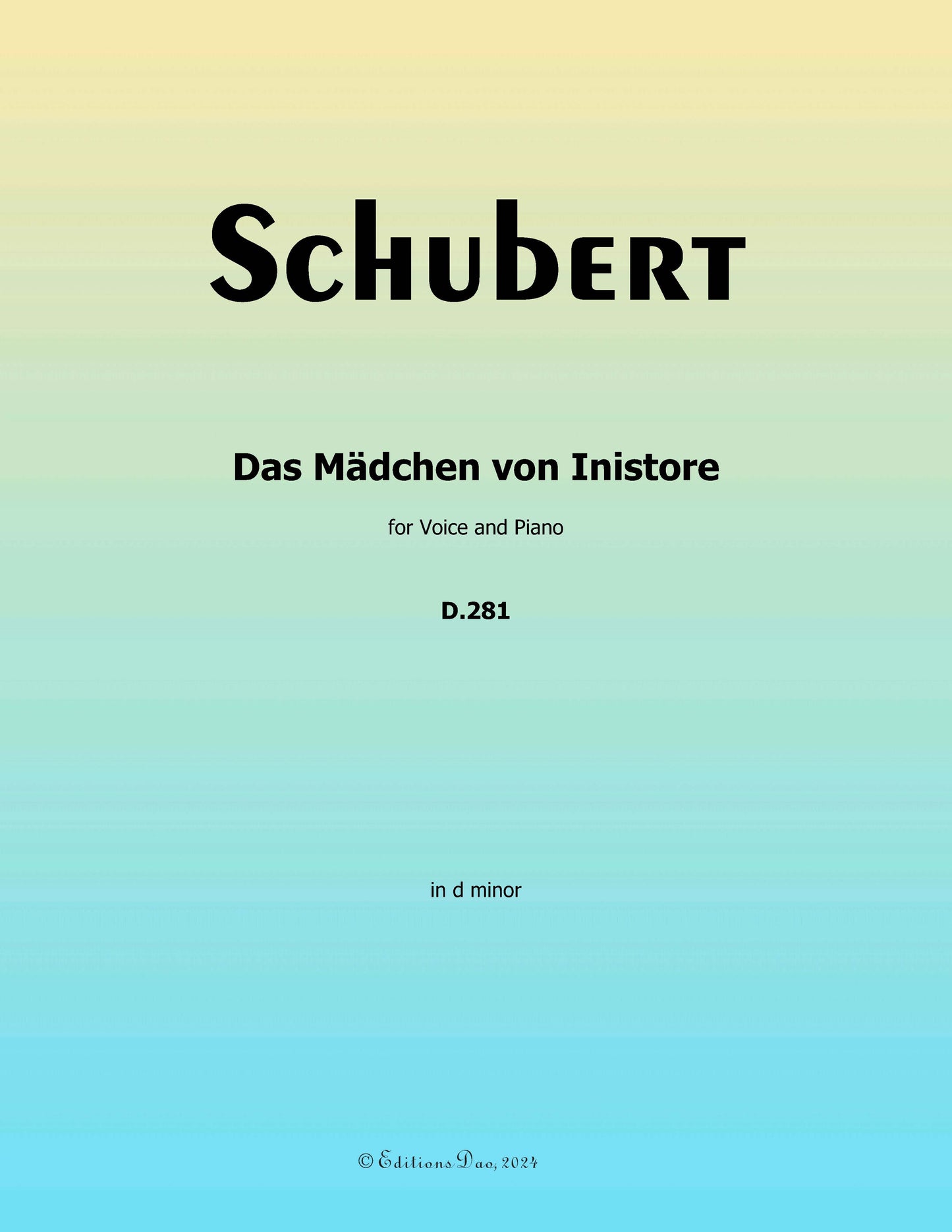 Das Madchen von Inistore, by Schubert