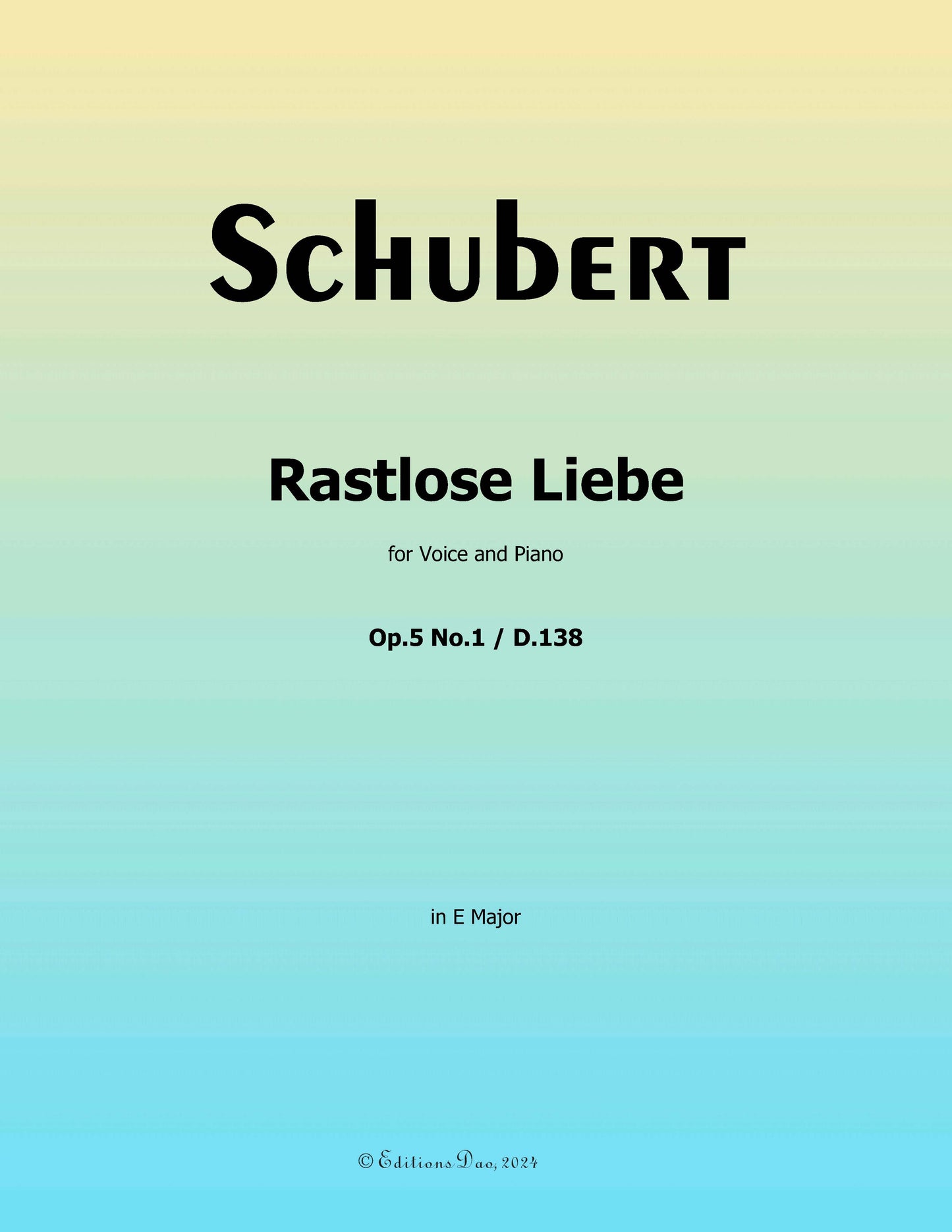 Rastlose Liebe, by Schubert