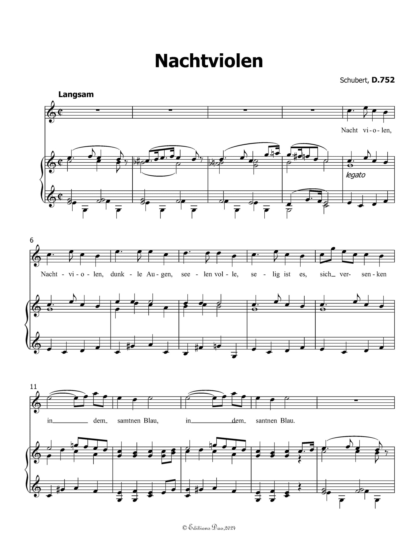 Nachtviolen ,by Schubert