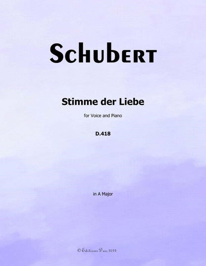 Stimme der Liebe, by Schubert