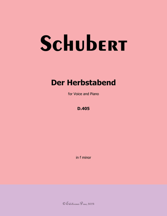 Der Herbstabend, by Schubert