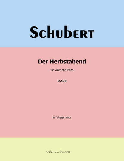 Der Herbstabend, by Schubert