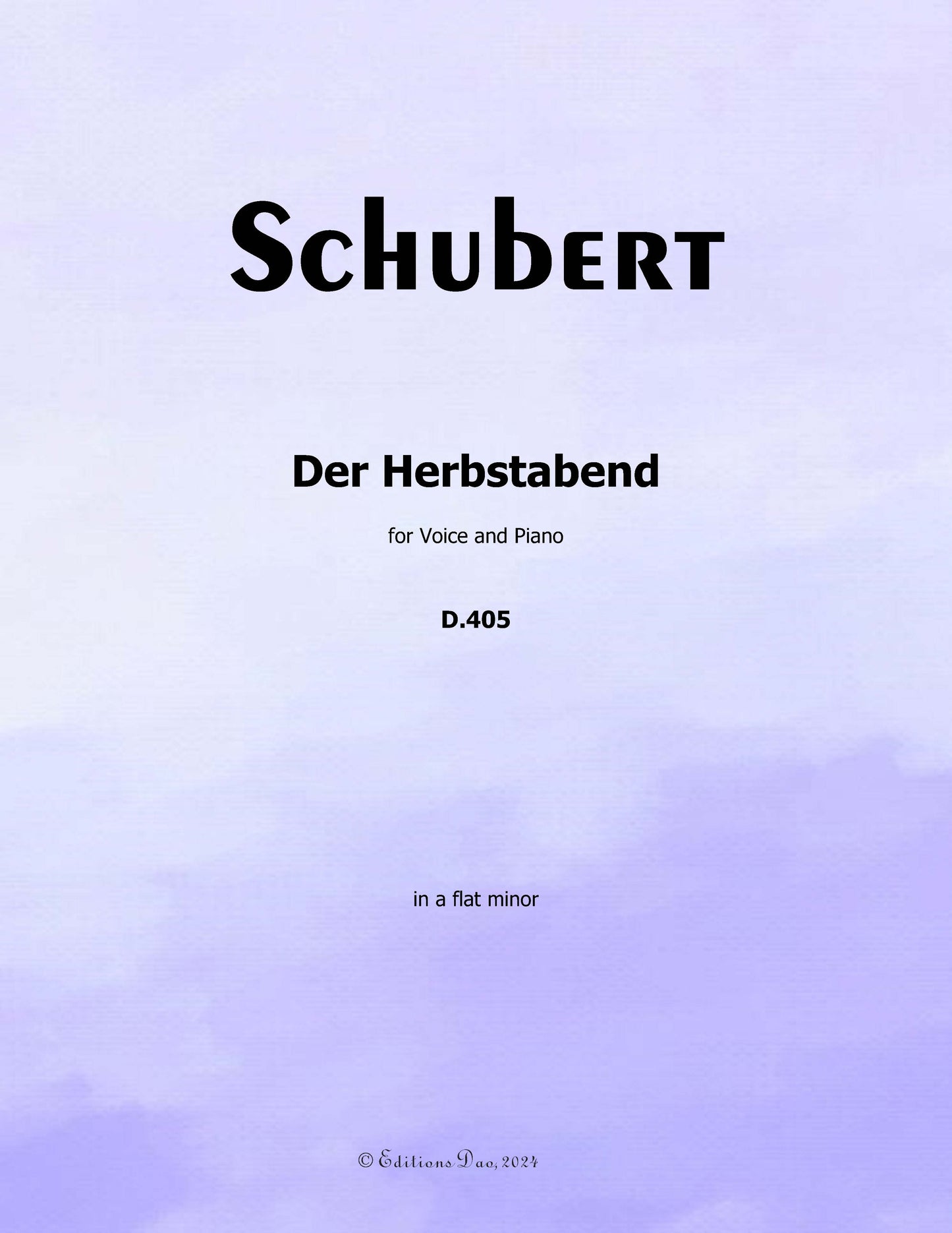 Der Herbstabend, by Schubert