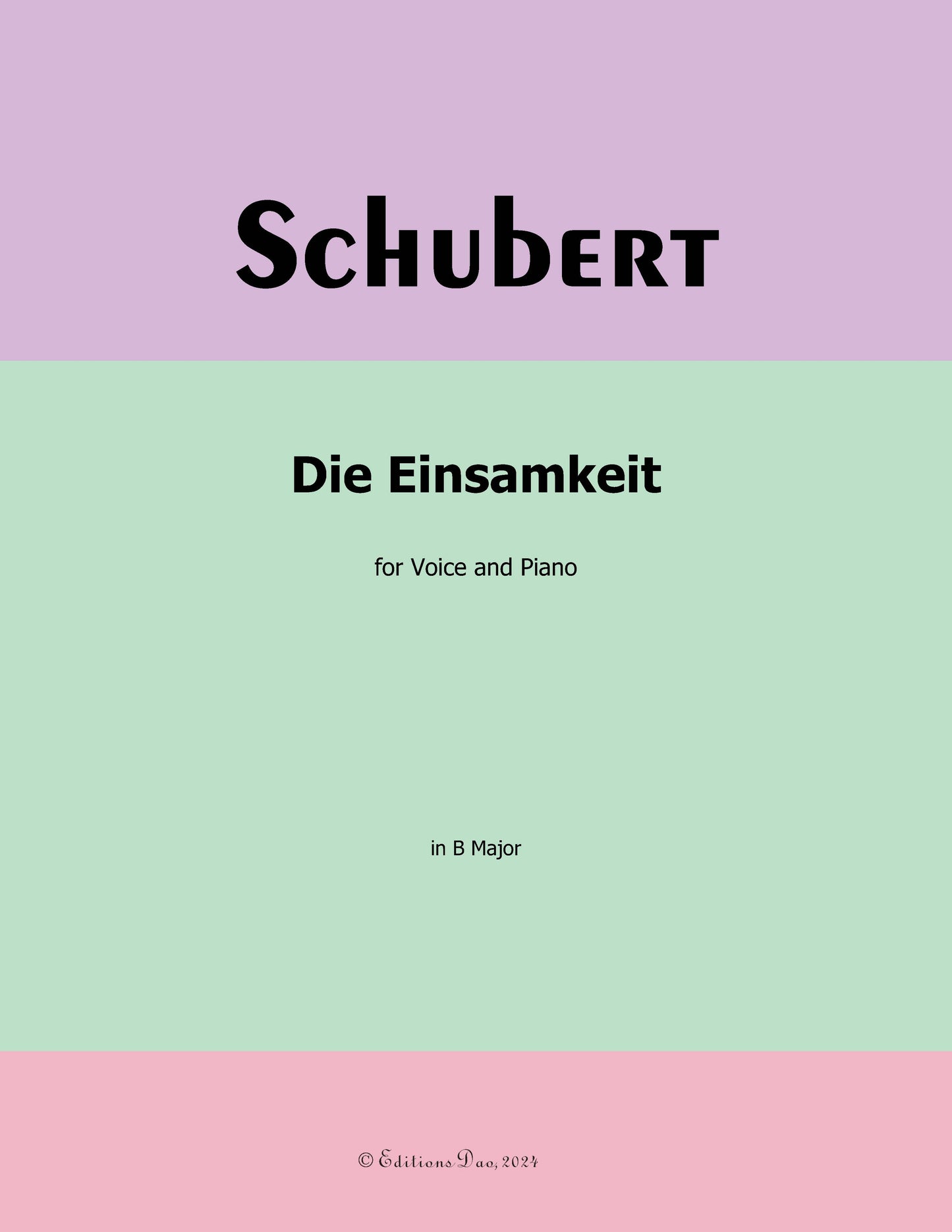 Die Einsamkeit, by Schubert