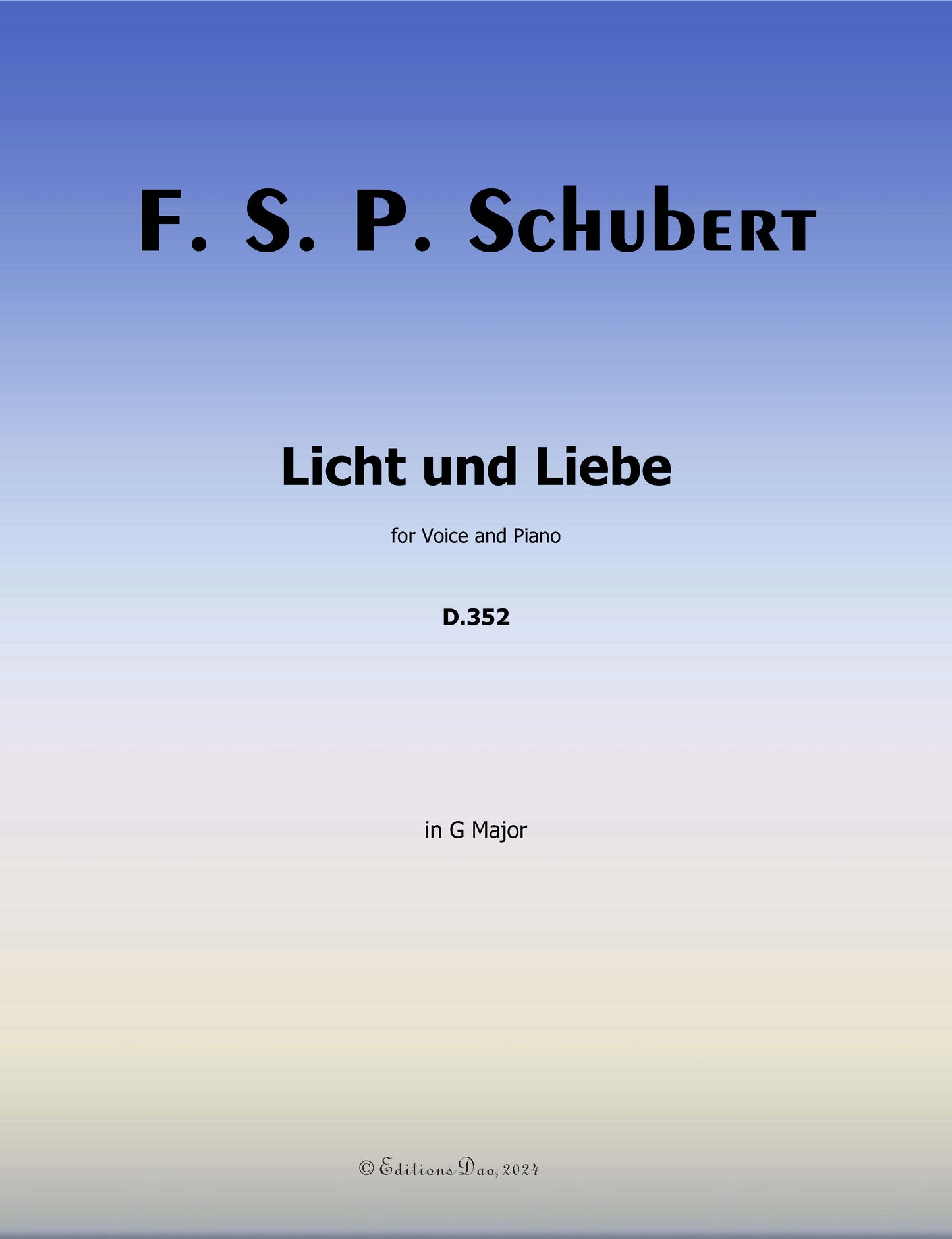 Licht und Liebe, by Schubert