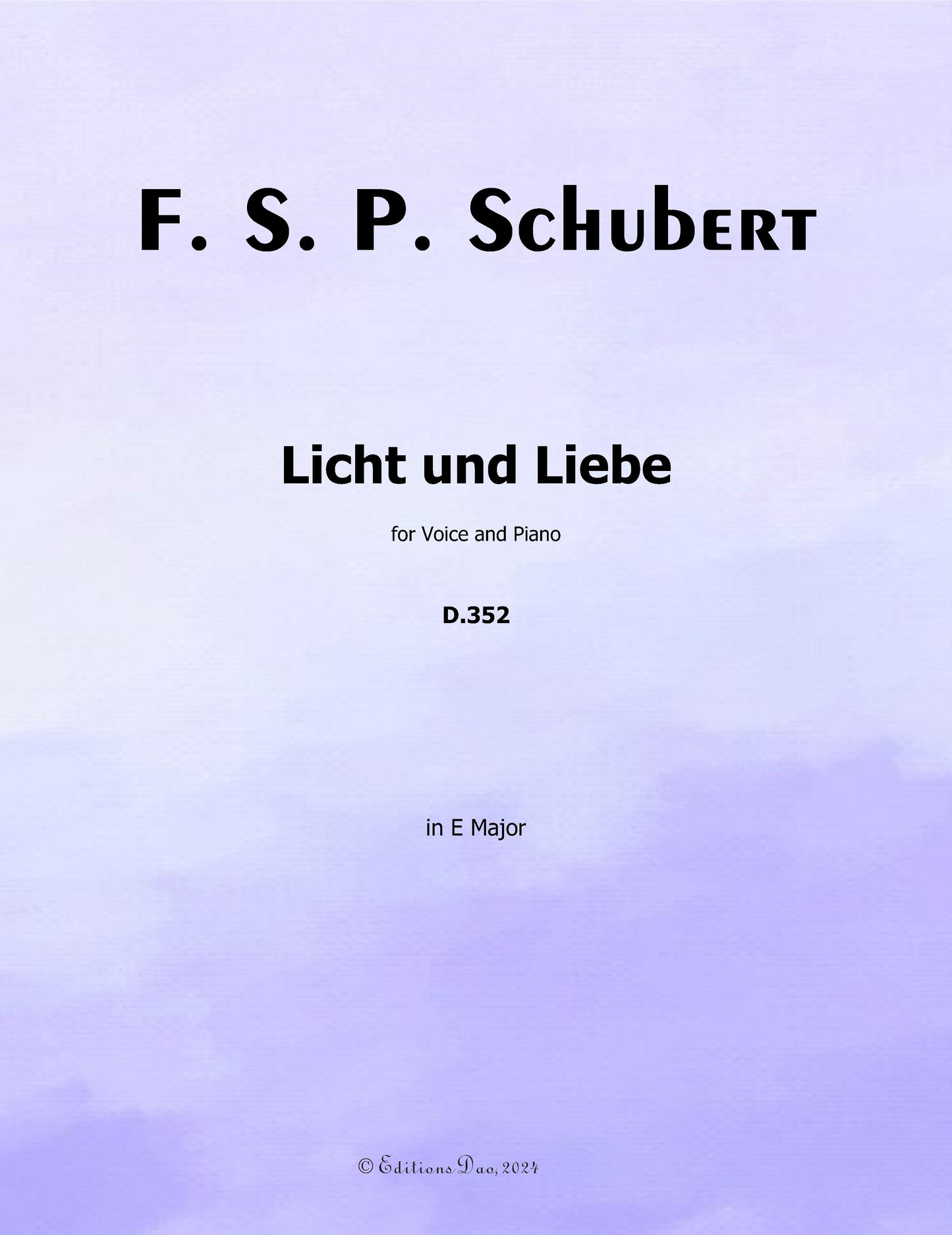 Licht und Liebe, by Schubert