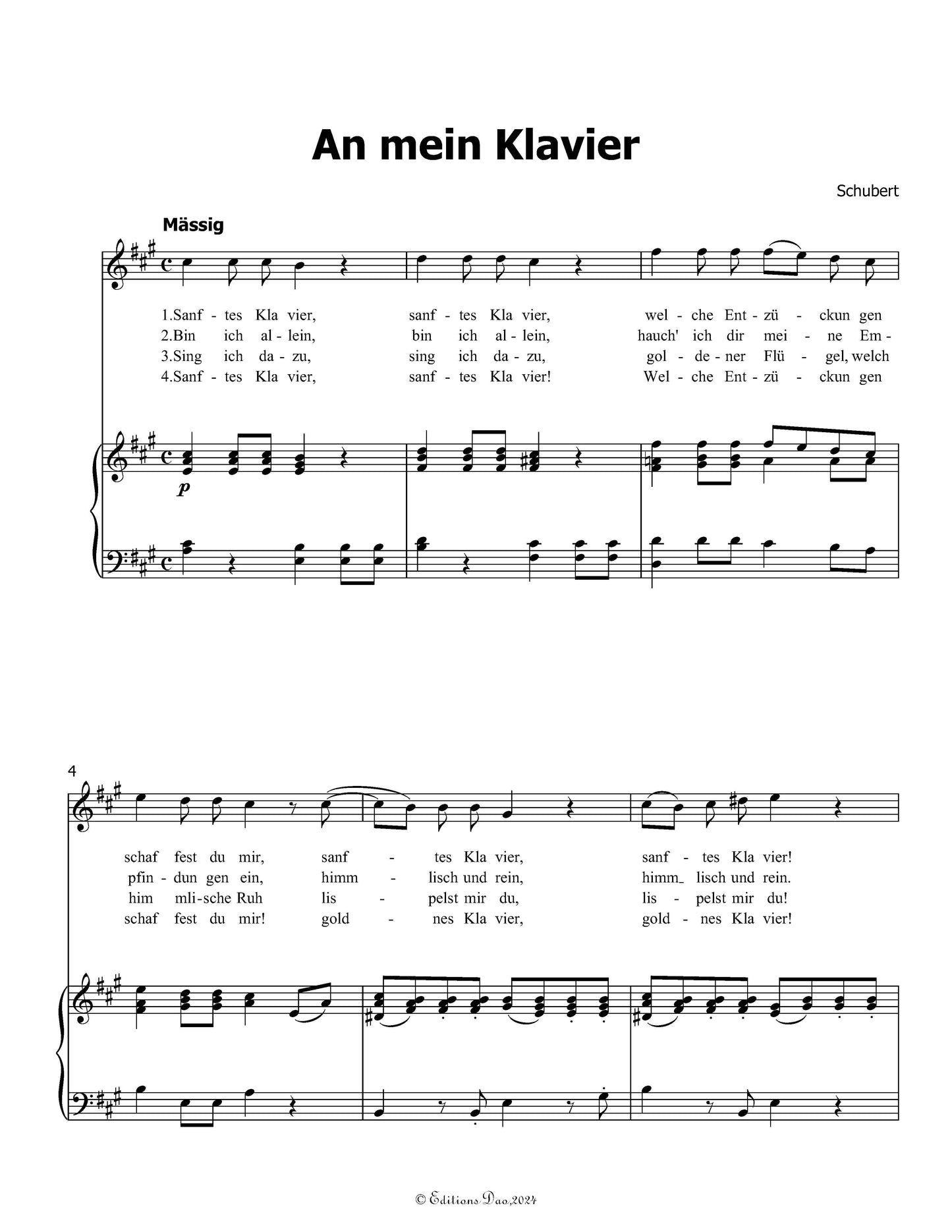 An mein Klavier by Schubert