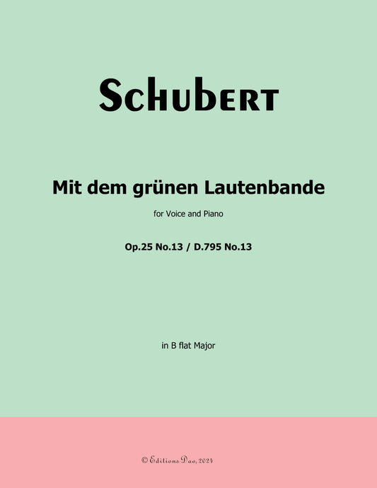 Mit dem grunen Lautenbande, by Schubert