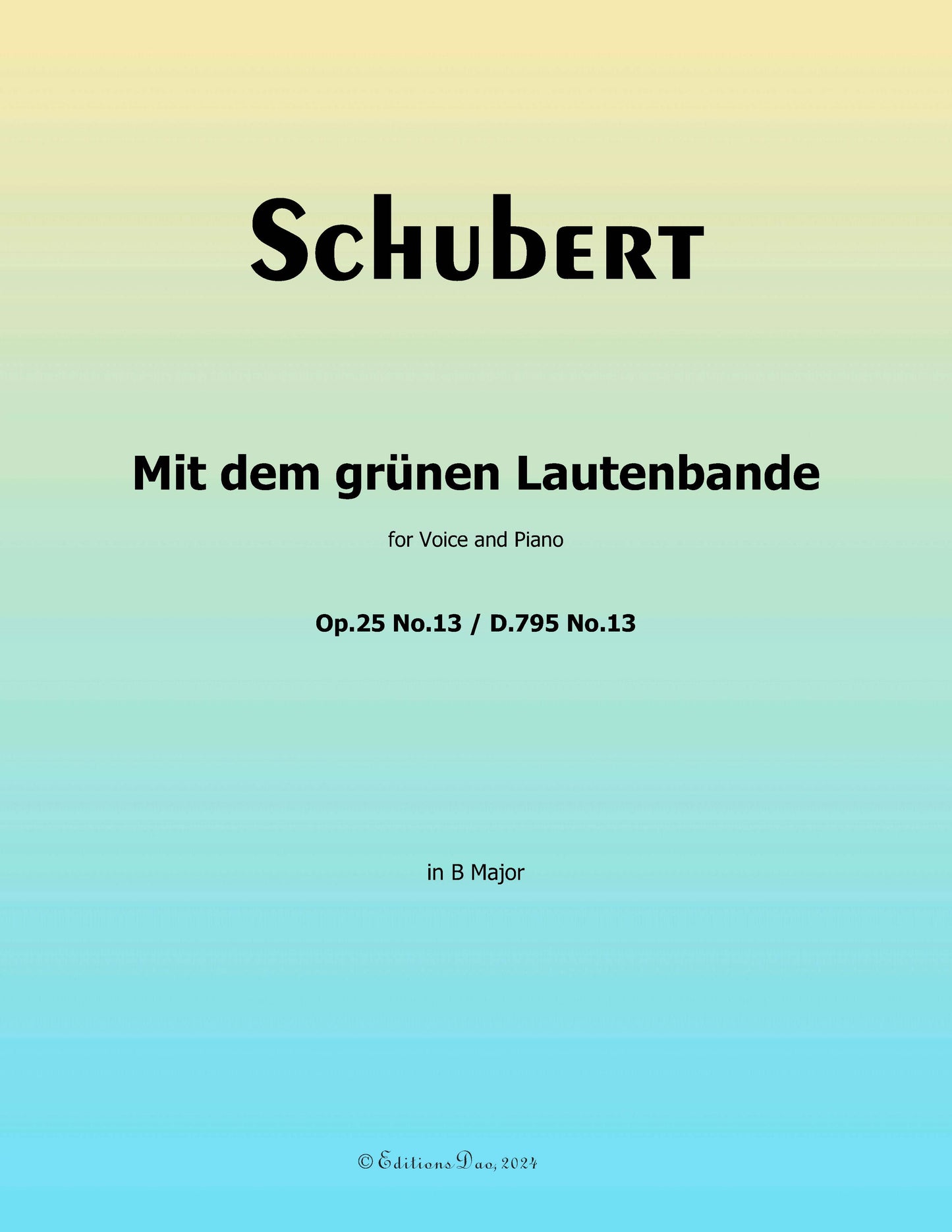 Mit dem grunen Lautenbande, by Schubert