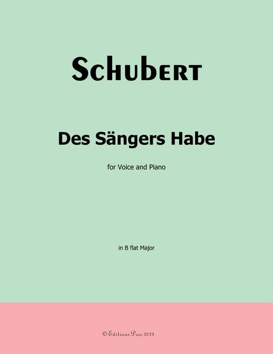 Des Sangers Habe, by Schubert