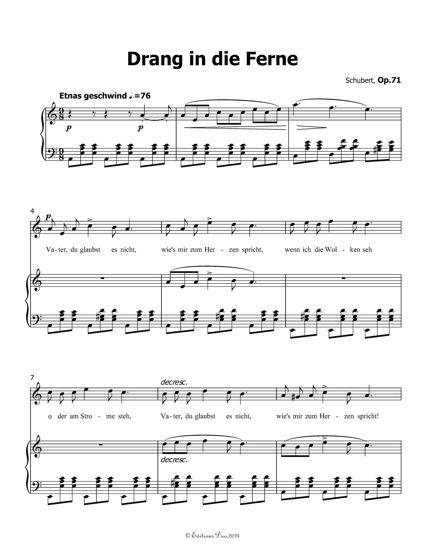 Drang in die Ferne, by Schubert